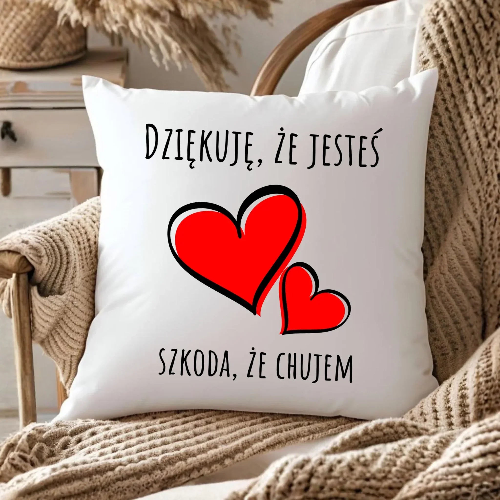 Poduszka - Dziękuję, że jesteś szkoda, że ch#jem - bez cenzury DCH10 - StoryCups.pl