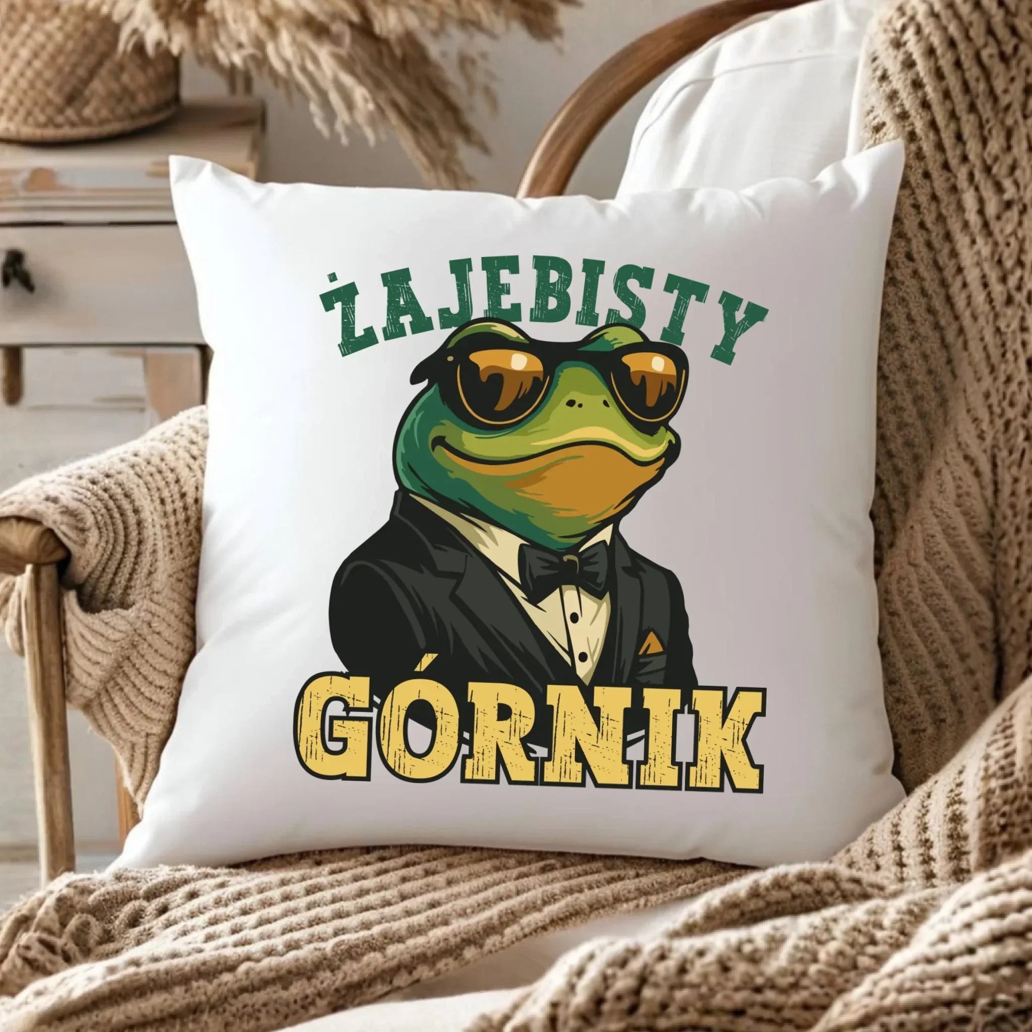 Poduszka - prezent dla górnika - Żajebisty górnik G18 - StoryCups.pl