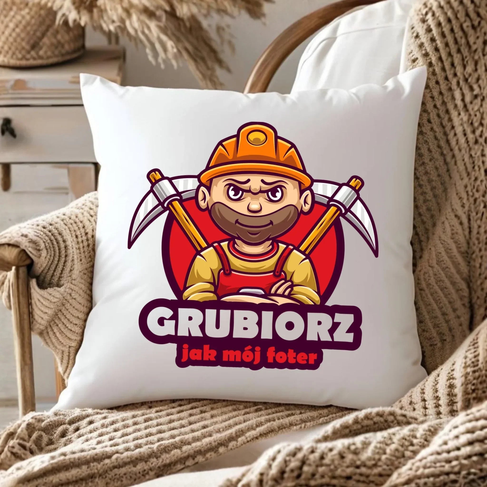 Poduszka - prezent dla górnika - Grubiorz jak mój foter G13 - StoryCups.pl