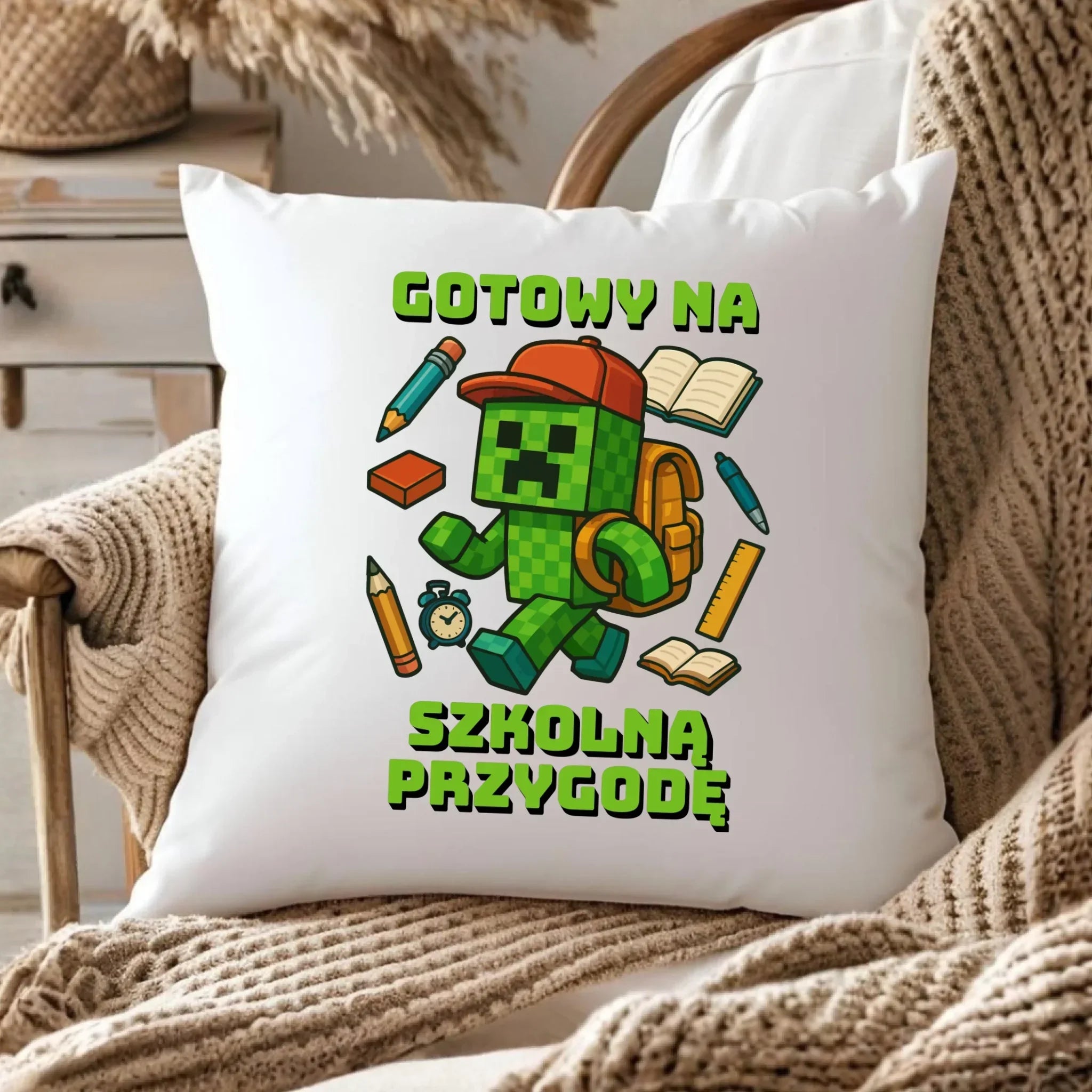 Poduszka szkoła - Gotowy na szkołę - gamer do szkoły - SZ13 - StoryCups.pl