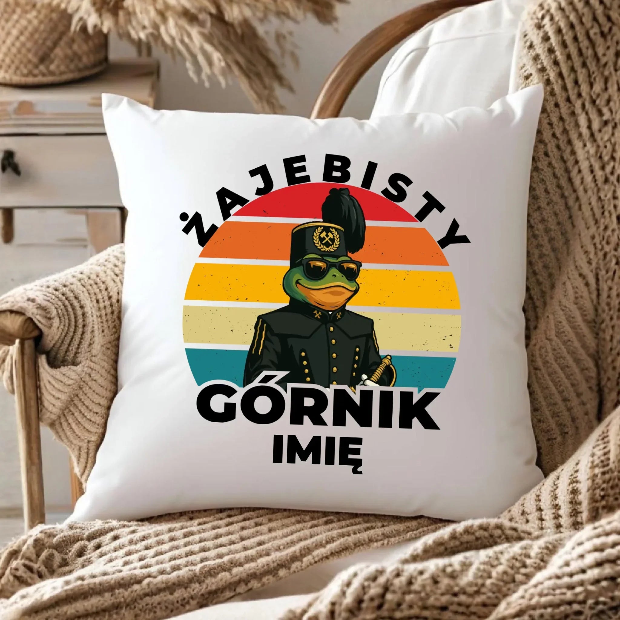 Poduszka - prezent dla górnika - Żajebisty górnik - personalizowana G19 - StoryCups.pl