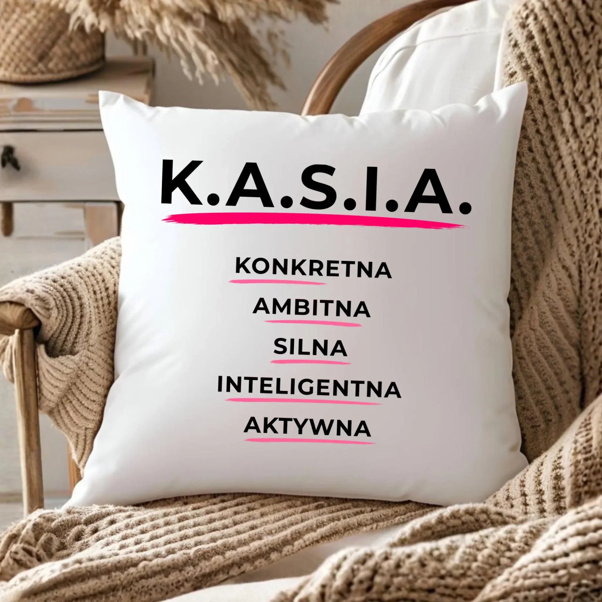 Poduszka - prezent dla Kasi - Katarzyna - K.A.S.I.A. DZ17 - StoryCups.pl