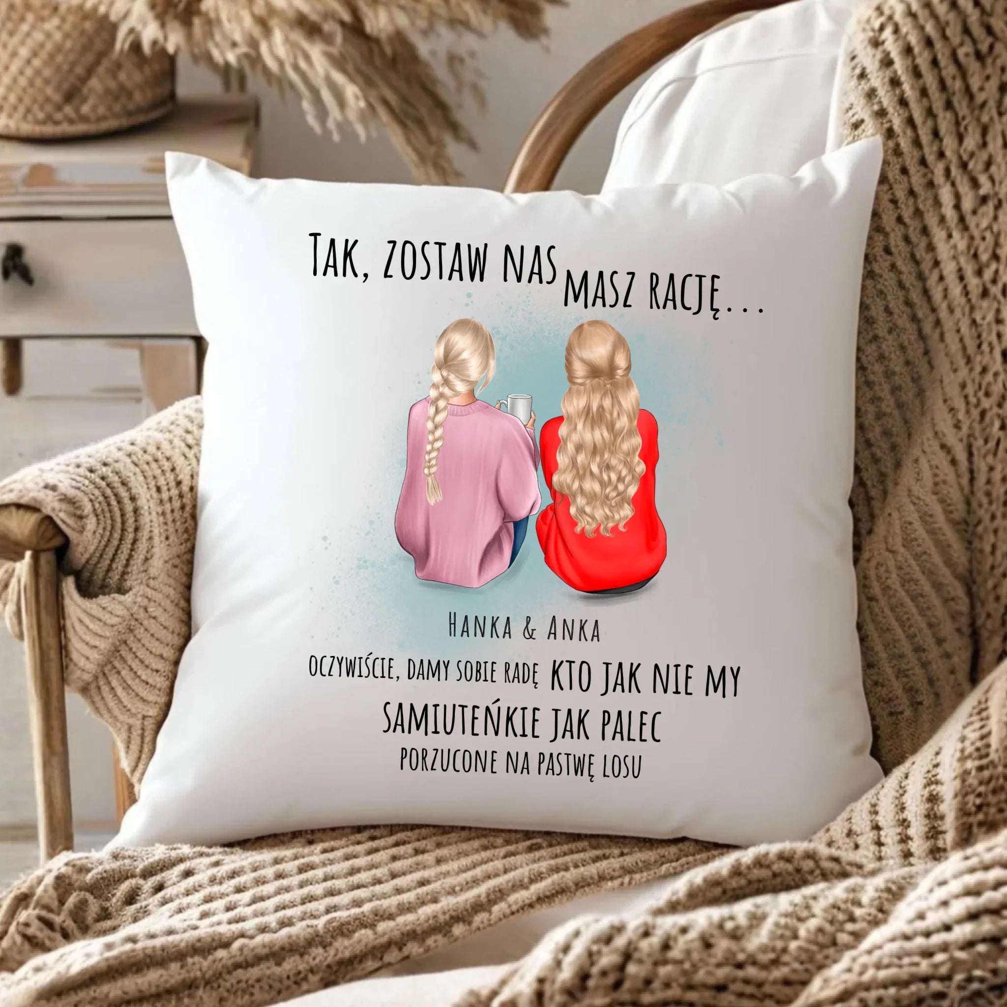 Poduszka na odejście z pracy - prezent od koleżanek - 2-5 osób personalizowana OP16 - StoryCups.pl