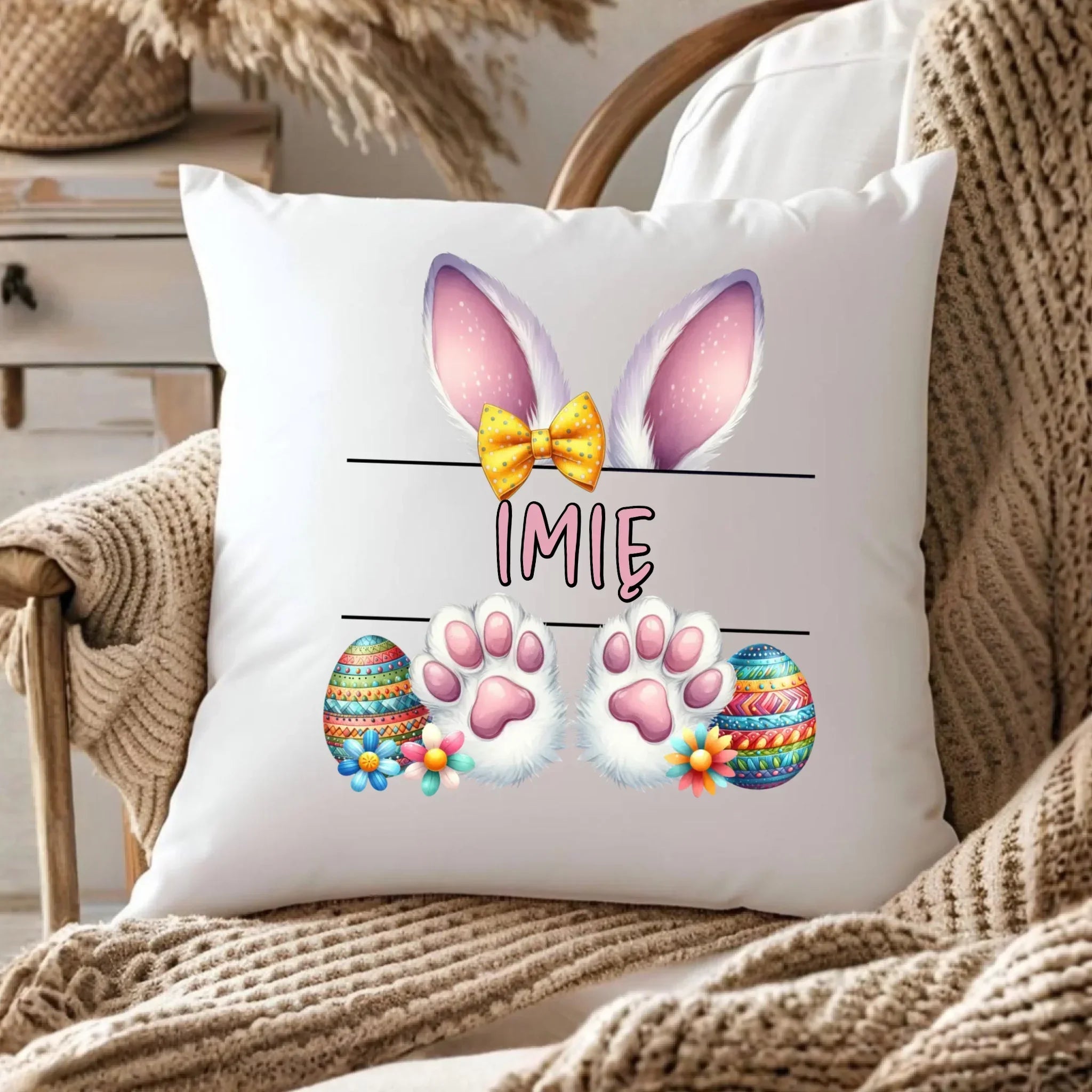 Poduszka wielkanocna - Zajączek - personalizowana WN13 - StoryCups.pl
