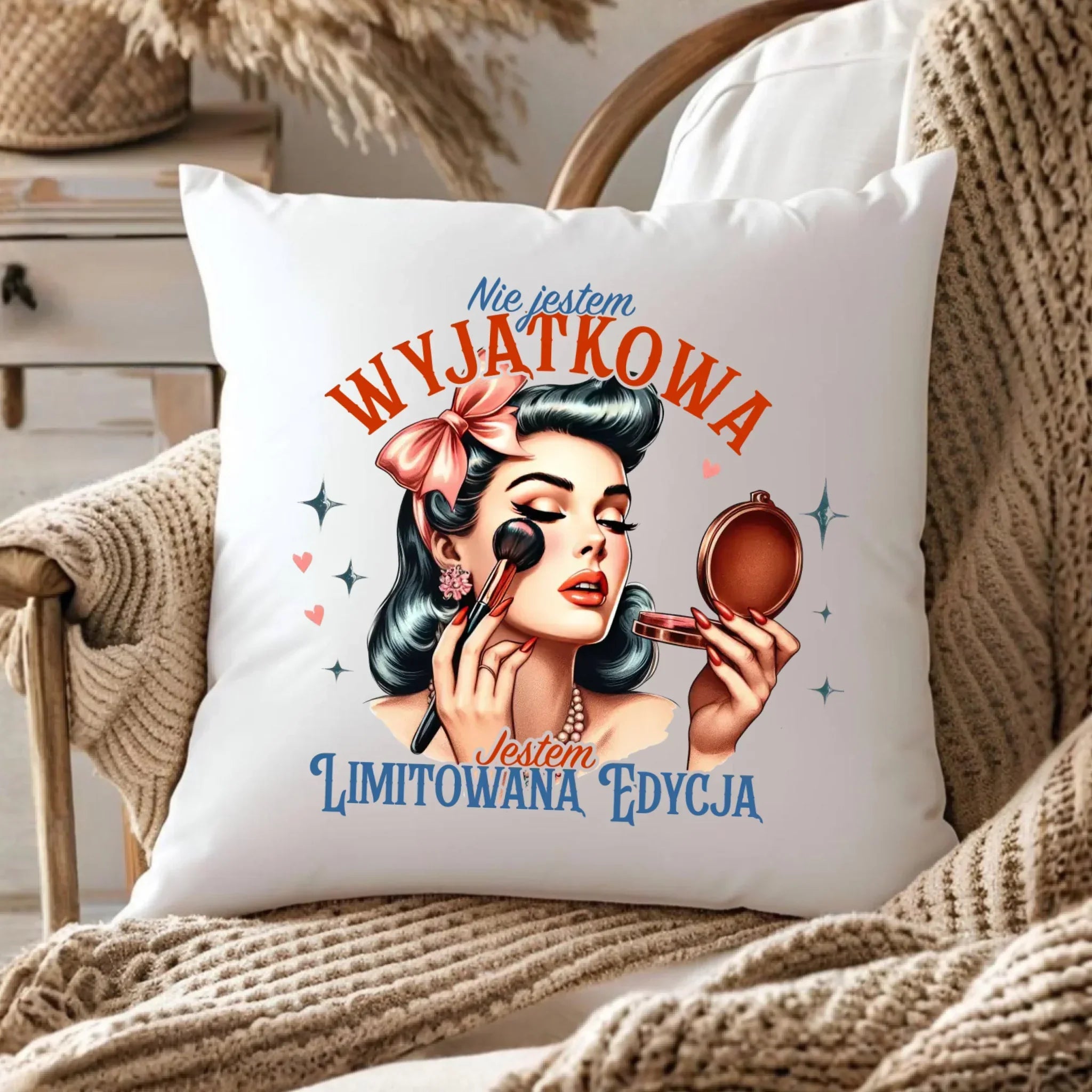 Poduszka – Nie jestem wyjątkowa, jestem limitowaną edycją - retro DZ10 - StoryCups.pl