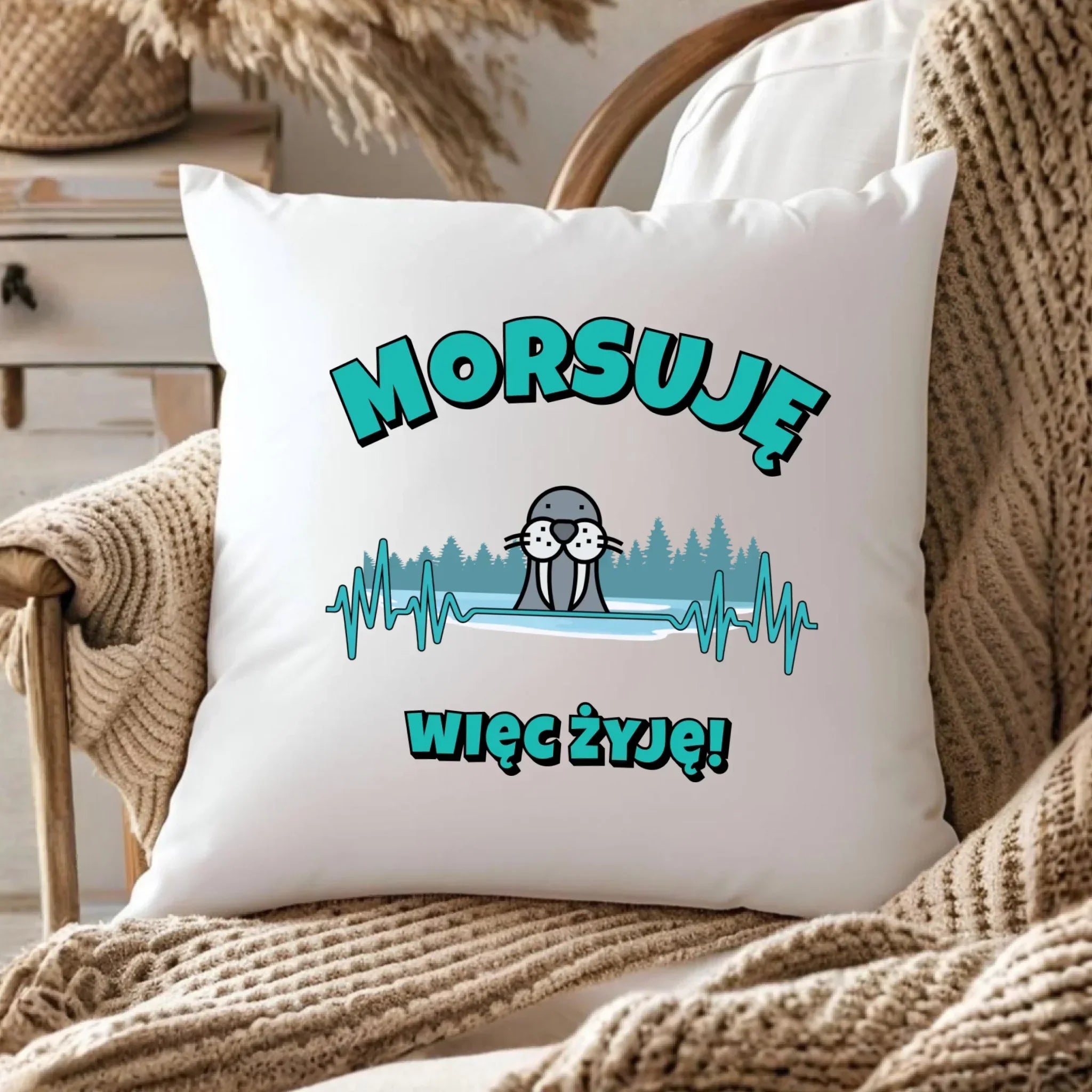 Poduszka - prezent dla morsa - Morsuję więc żyję - Mors HM02 - StoryCups.pl