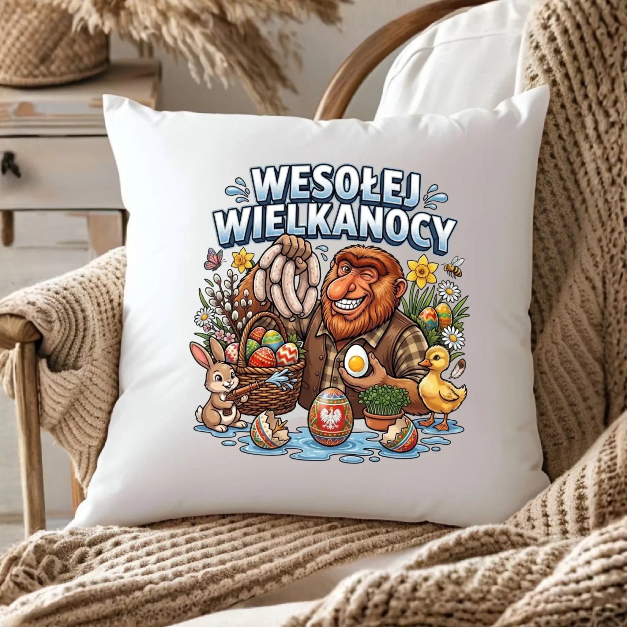 Poduszka wielkanocna - Janusz Nosacz - Wesołej Wielkanocy WN21 - StoryCups.pl