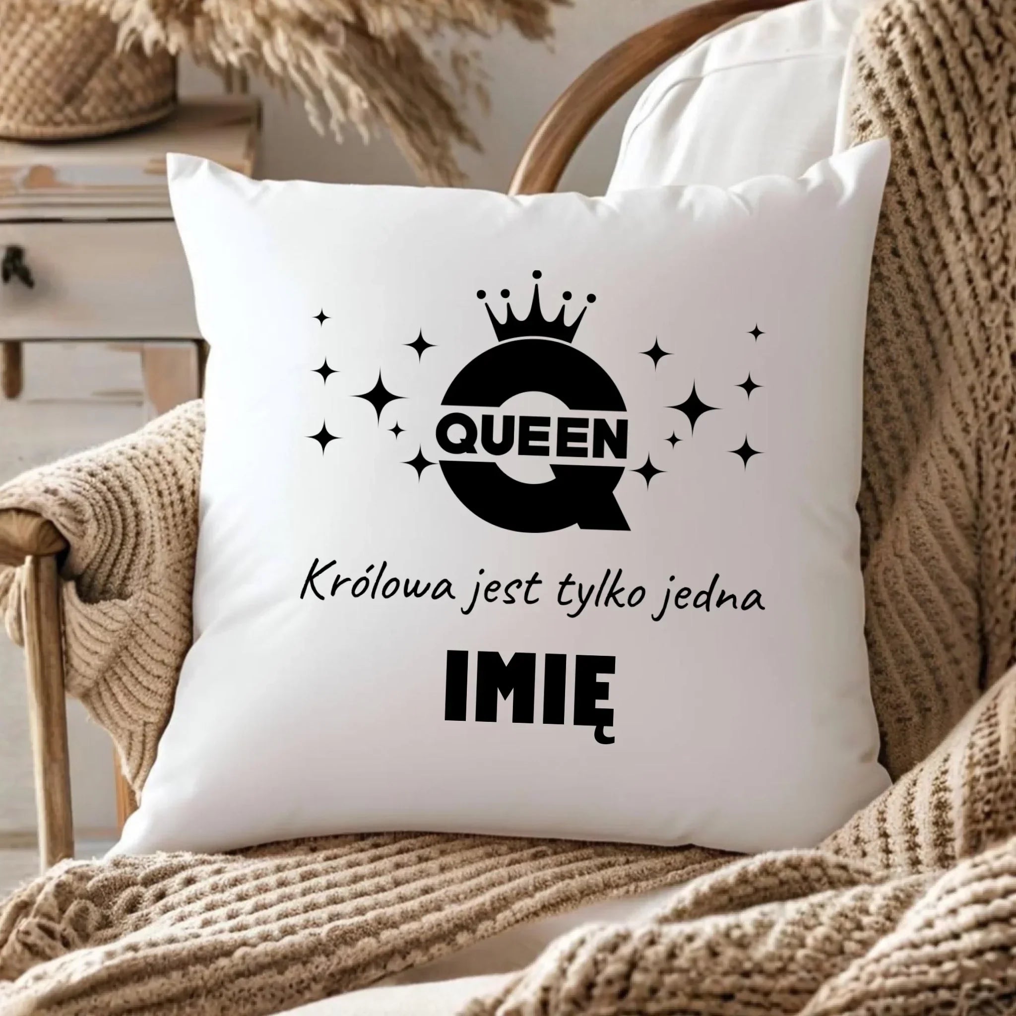 Poduszka dla niej - Queen Królowa jest tylko jedna - personalizowana W40 - StoryCups.pl