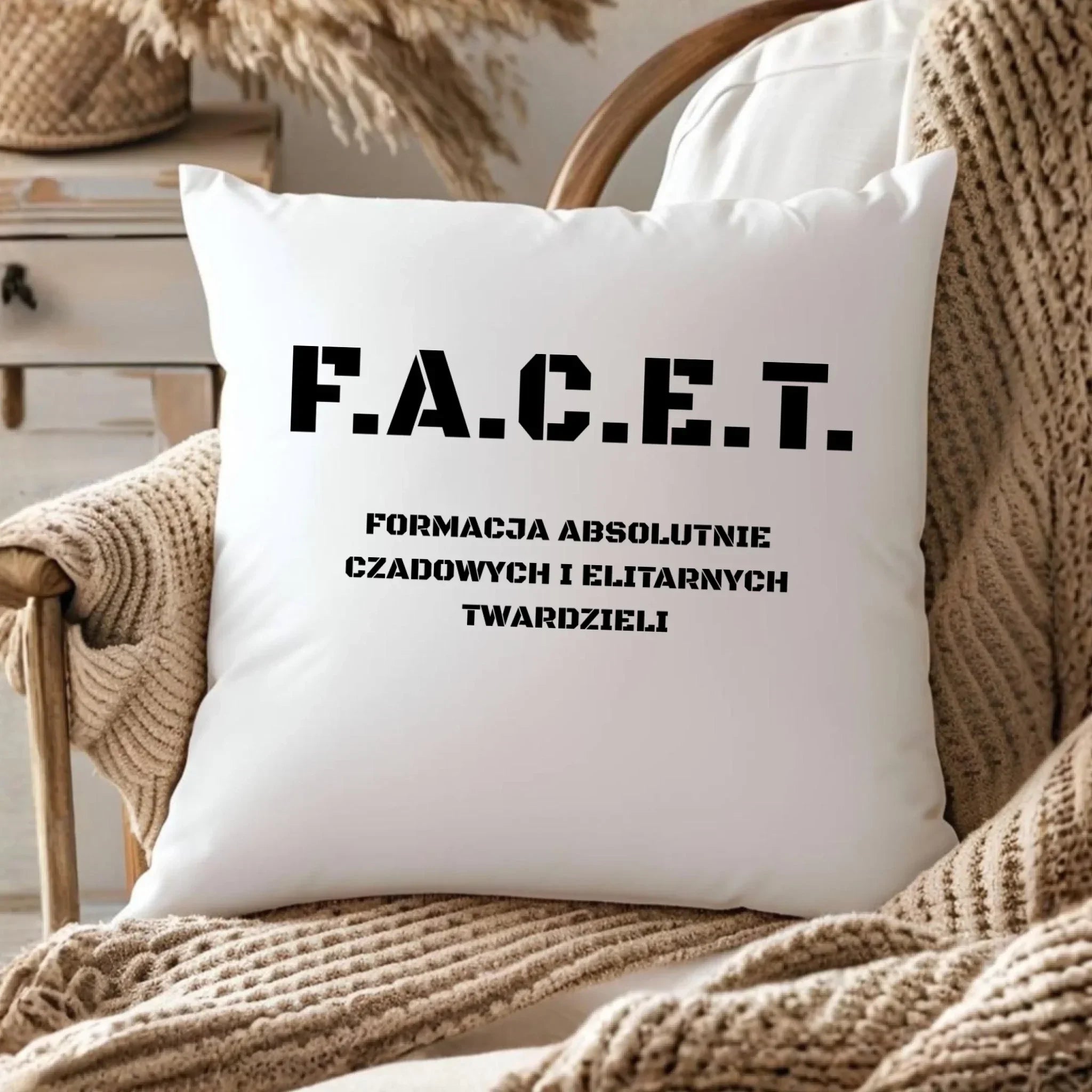 Poduszka - Prezent dla chłopaka kolegi - F.A.C.E.T. Formacja Absolutnie Czadowych i Elitarnych Twardzieli DCH23 - StoryCups.pl
