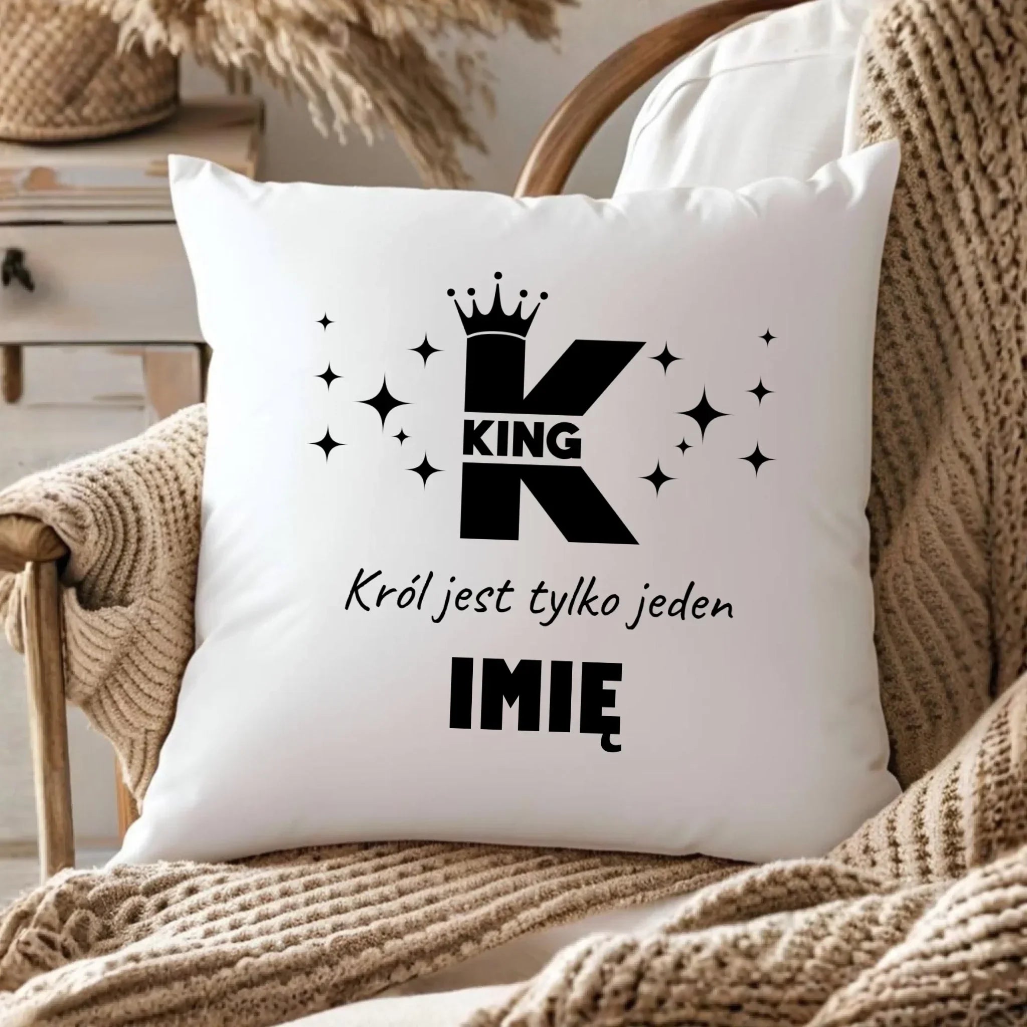 Poduszka dla niego - King Król jest tylko jeden - personalizowana W40 - StoryCups.pl