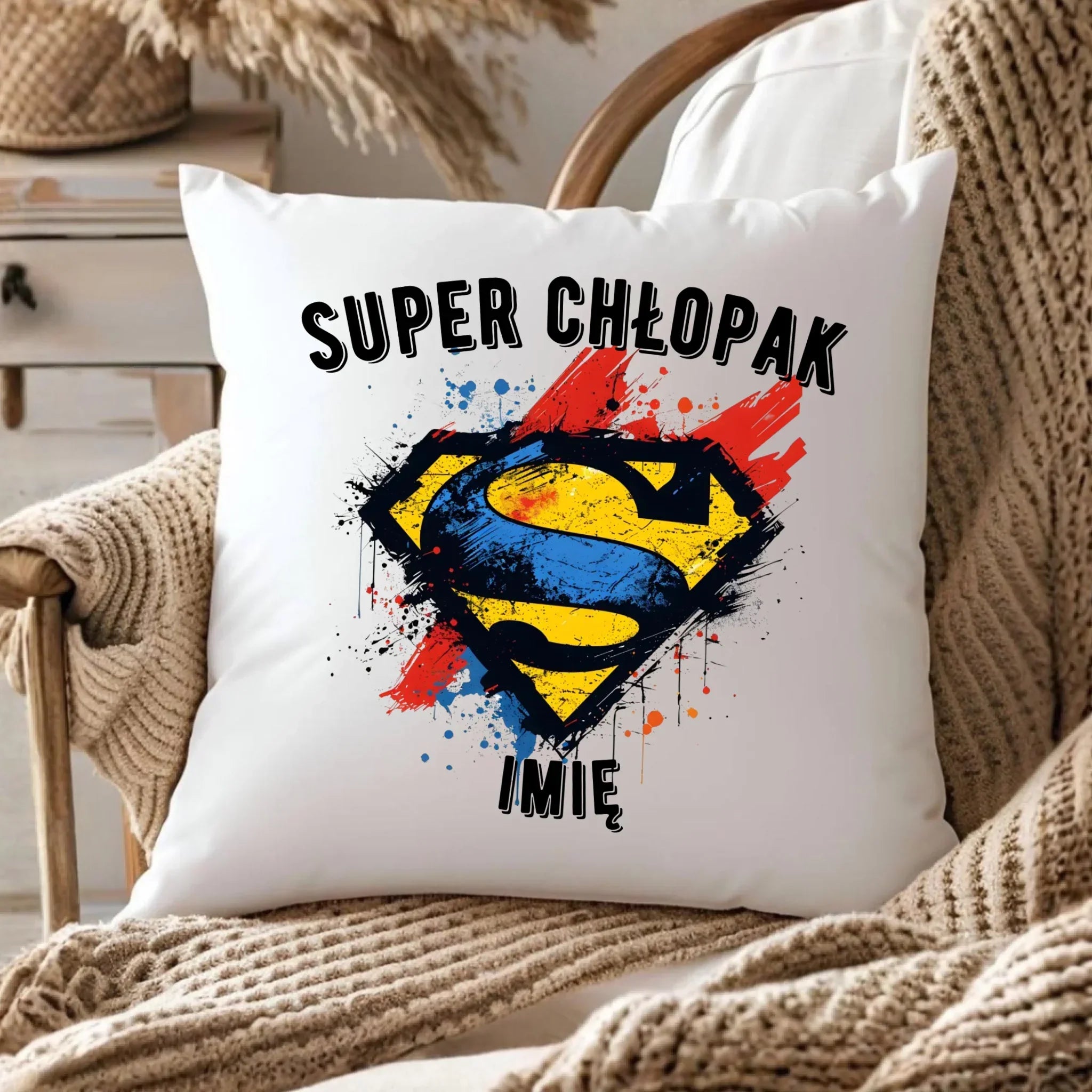 Poduszka - prezent na Dzień Chłopaka - Super Chłopak - personalizowana DCH18 - StoryCups.pl