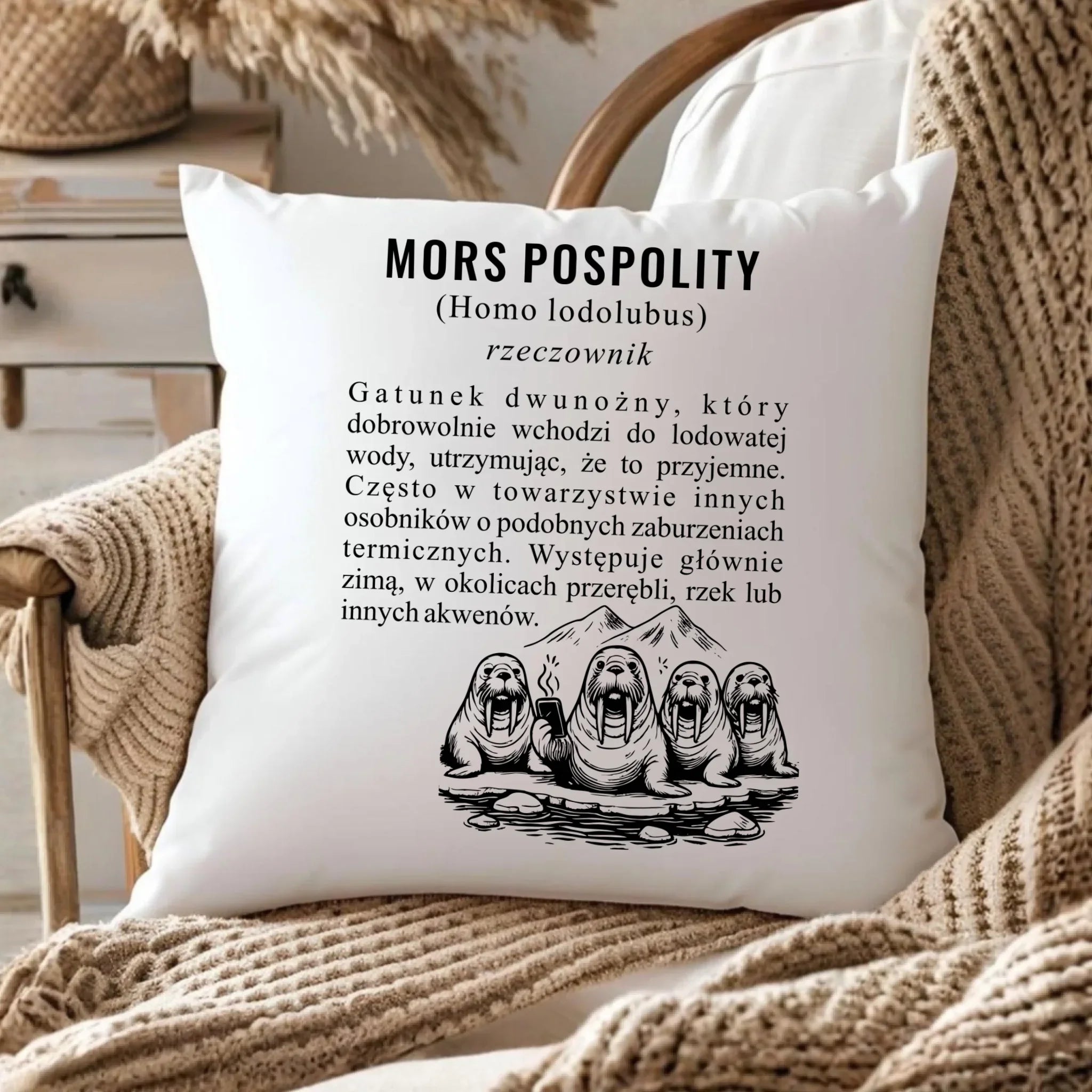 Poduszka - prezent dla morsa - Mors pospolity [Homo lodolubus] HM12 - StoryCups.pl