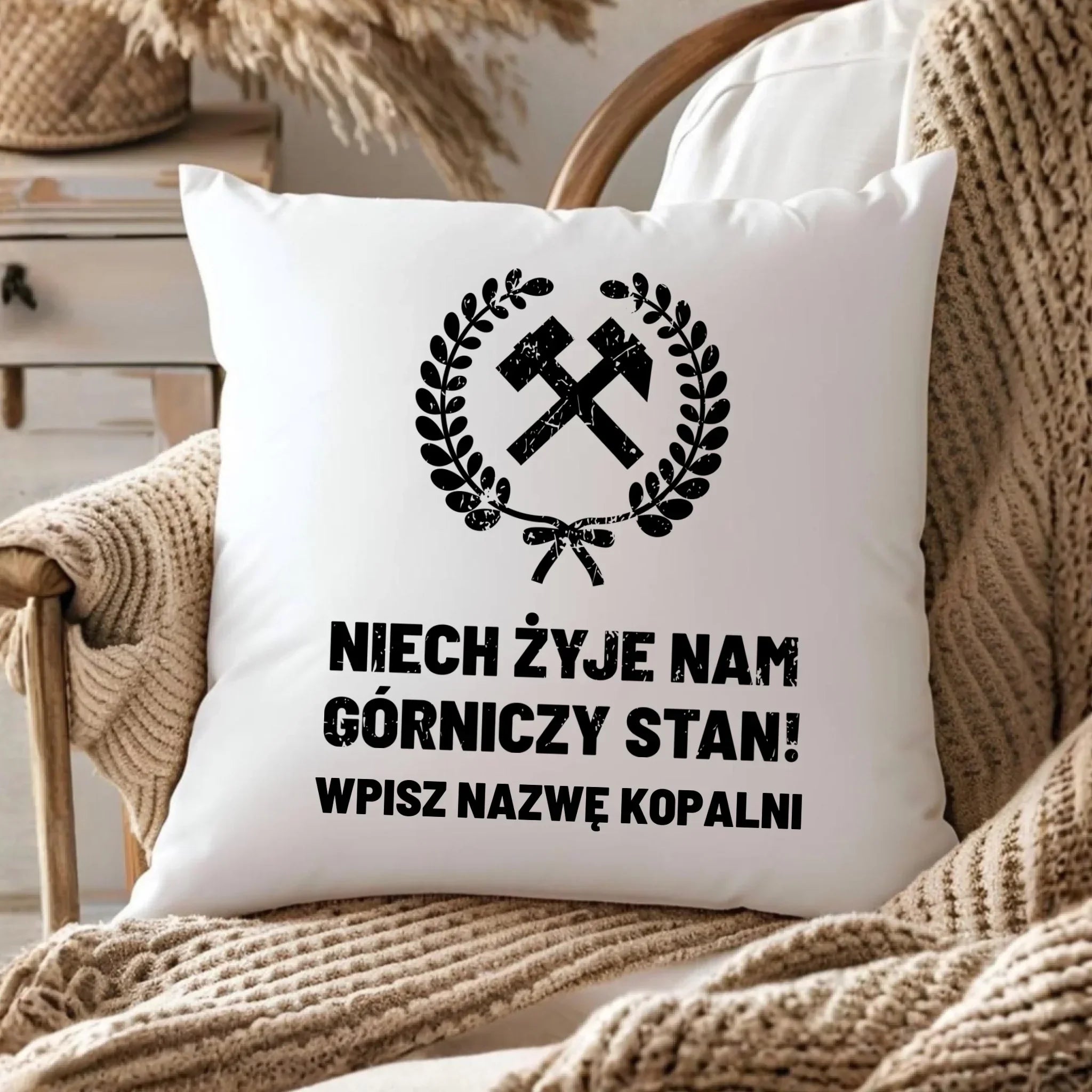 Poduszka - prezent dla górnika - Niech żyje nam górniczy stan - personalizowana G24 - StoryCups.pl