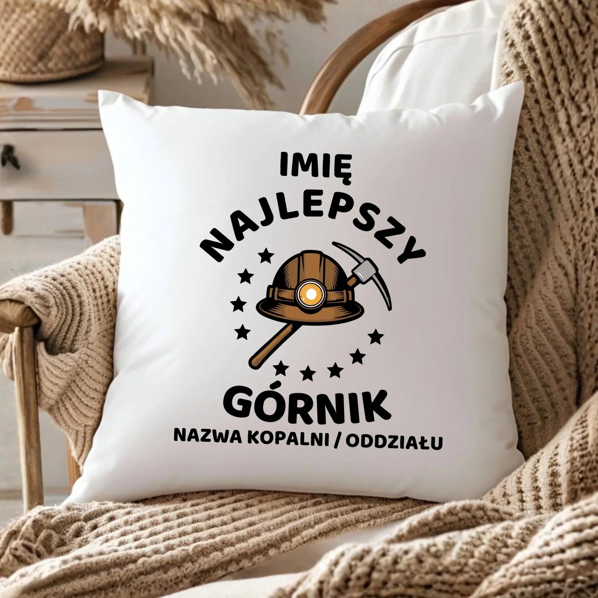 Poduszka - prezent dla górnika - Najlepszy górnik - personalizowana G23 - StoryCups.pl