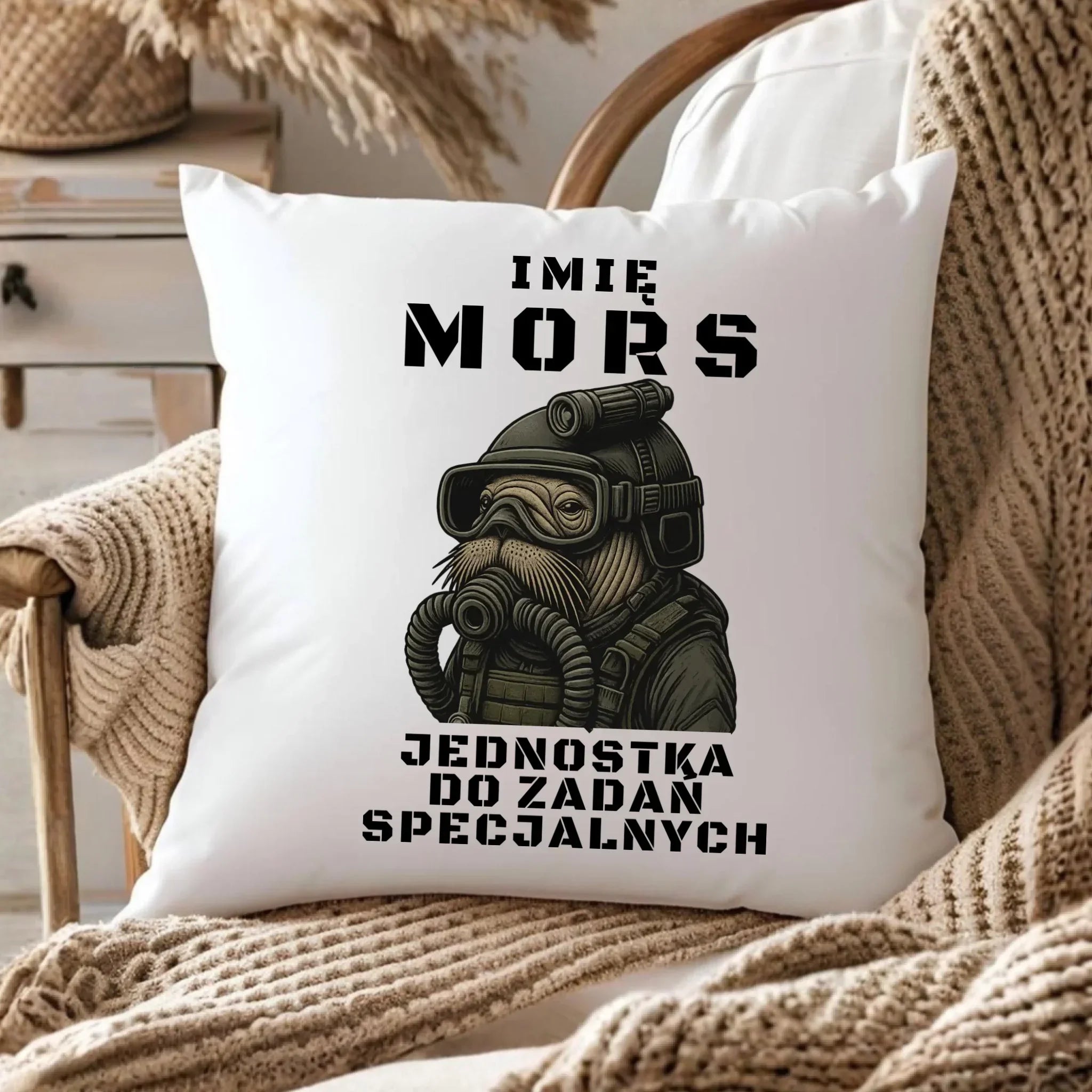Poduszka - prezent dla morsa - Mors do zadań specjalnych - personalizowana HM07 - StoryCups.pl