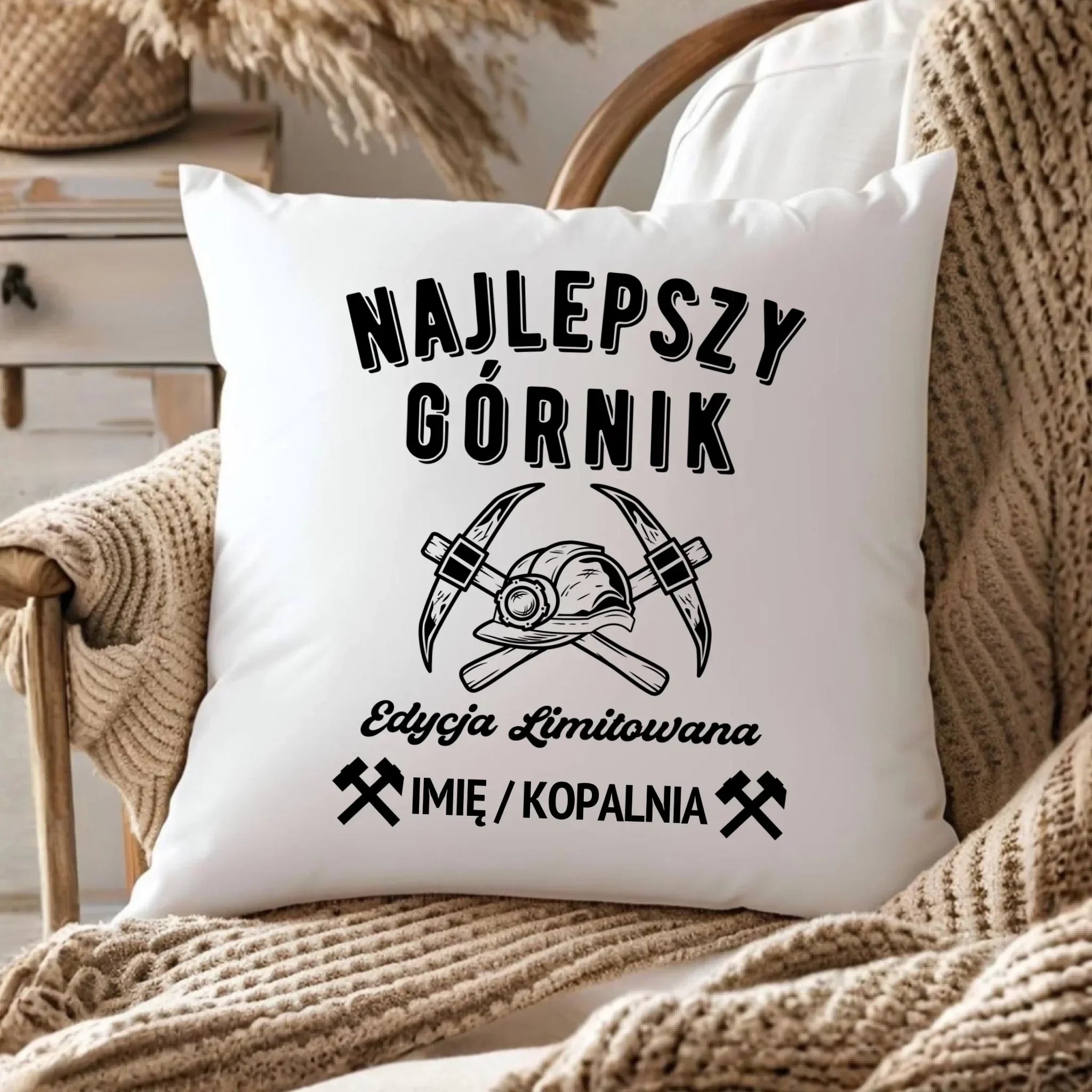 Poduszka - prezent dla górnika - Najlepszy górnik - personalizowana G27 - StoryCups.pl