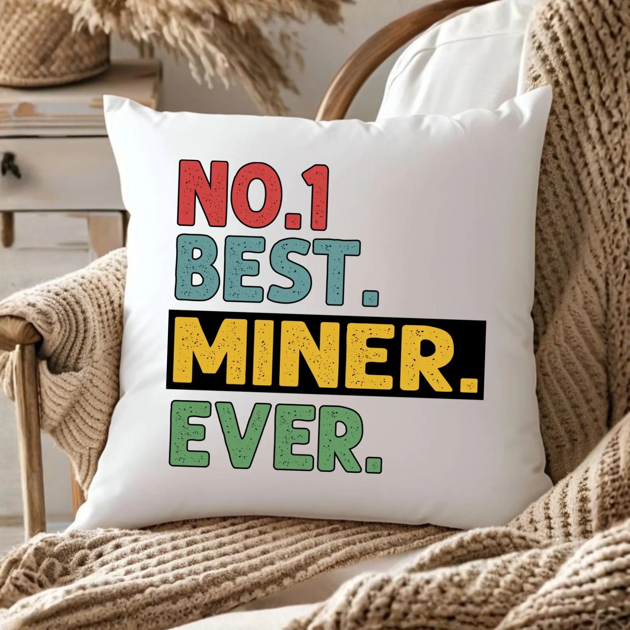 Poduszka - prezent dla górnika - Best miner ever G12 - StoryCups.pl