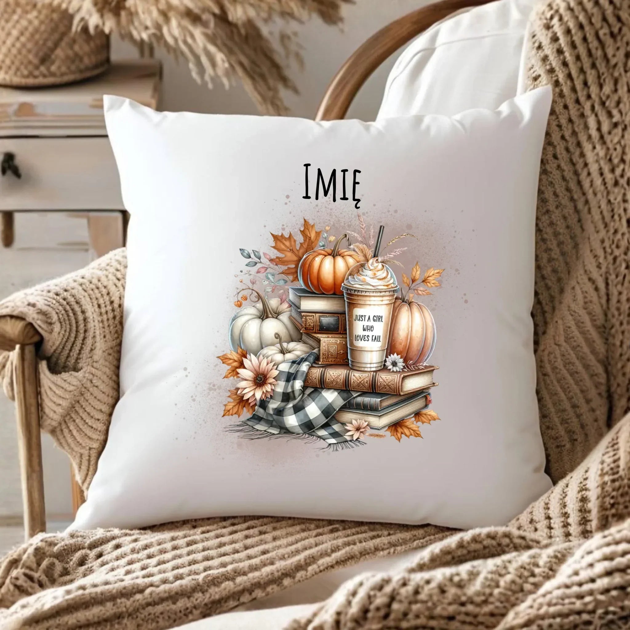 Poduszka jesienna - Książkara - personalizowana JS14 - StoryCups.pl