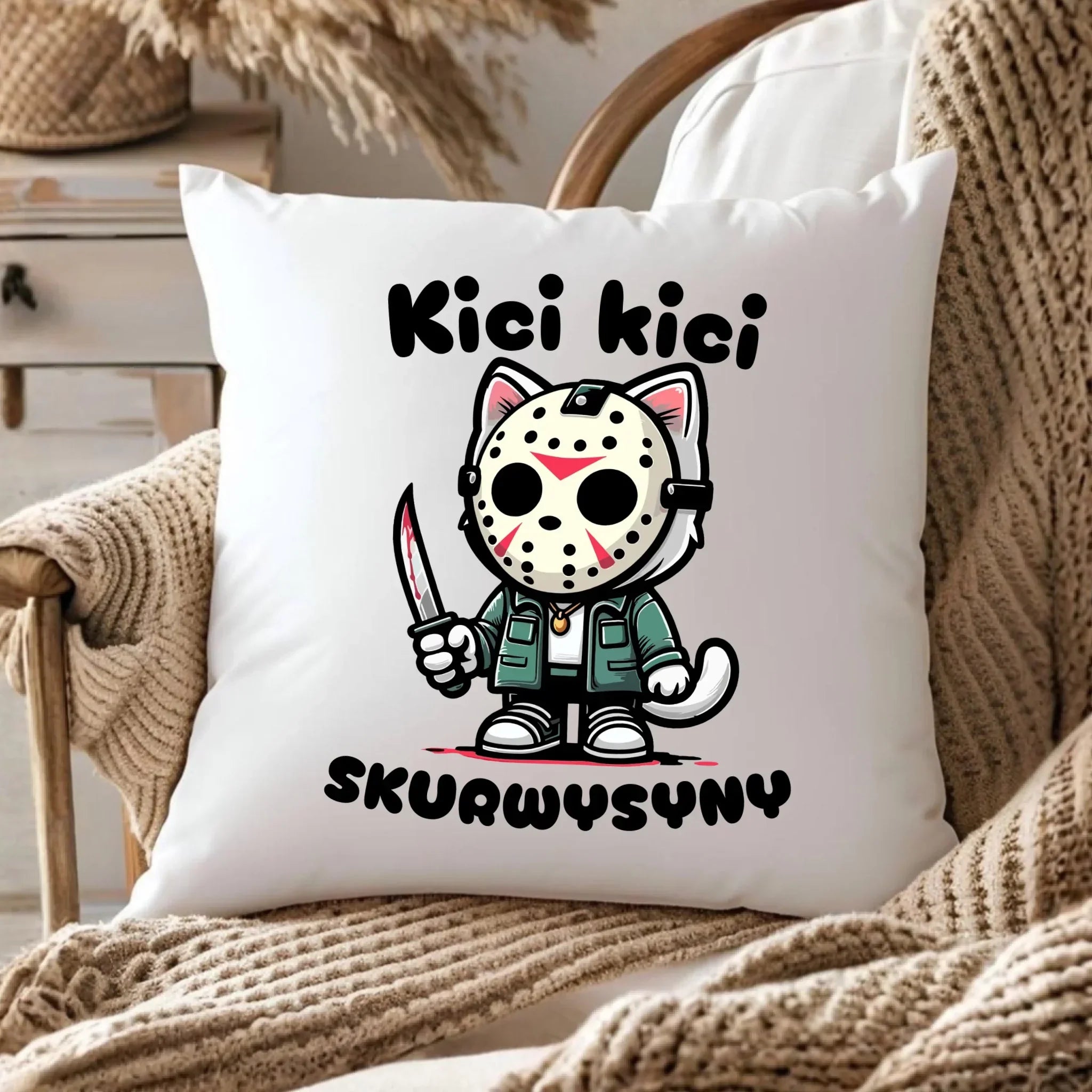 Poduszka na Halloween - Kici kici sk*rwysyny - bez cenzury HL28 - StoryCups.pl