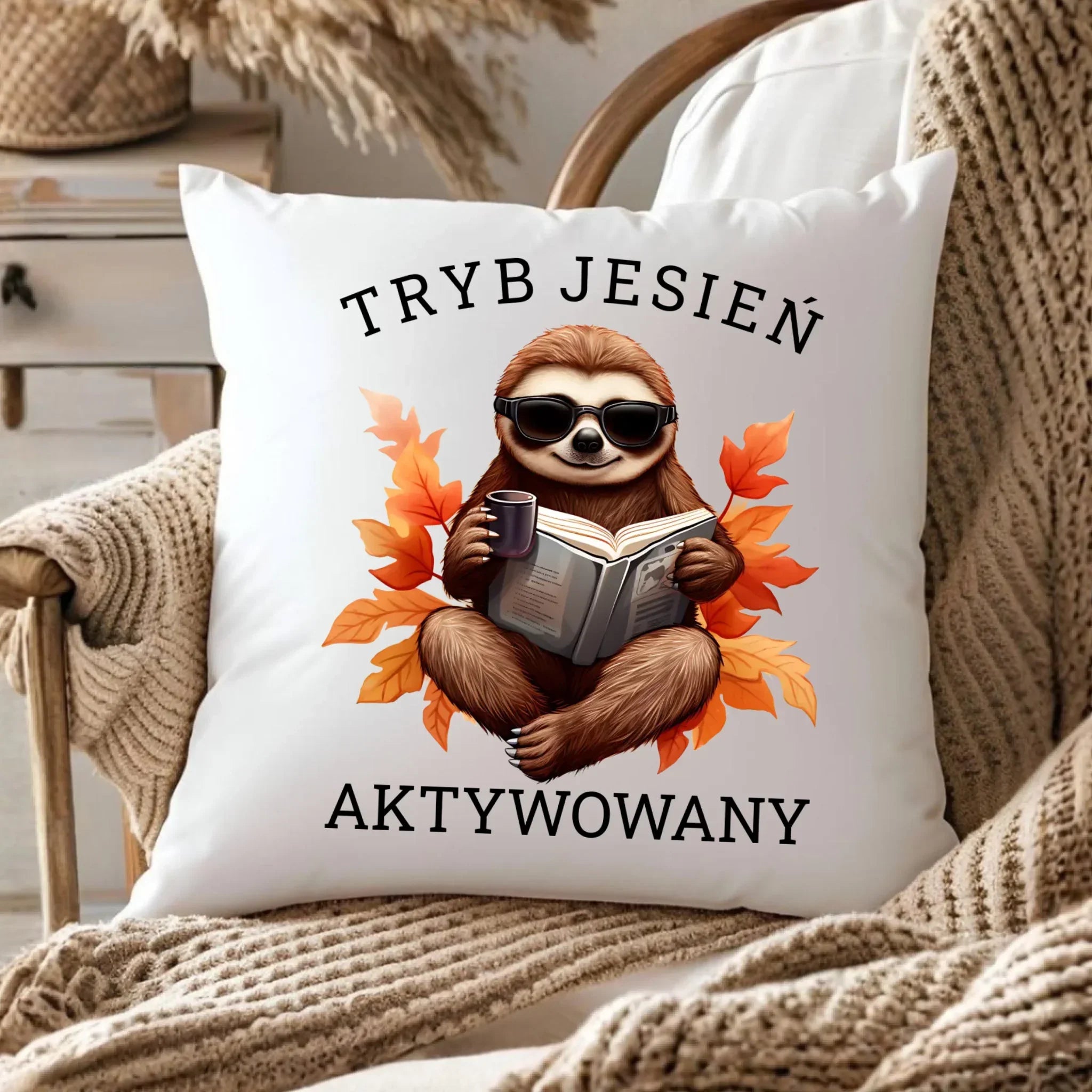 Poduszka jesienna - Leniwiec - Tryb jesień aktywowany JS23 - StoryCups.pl