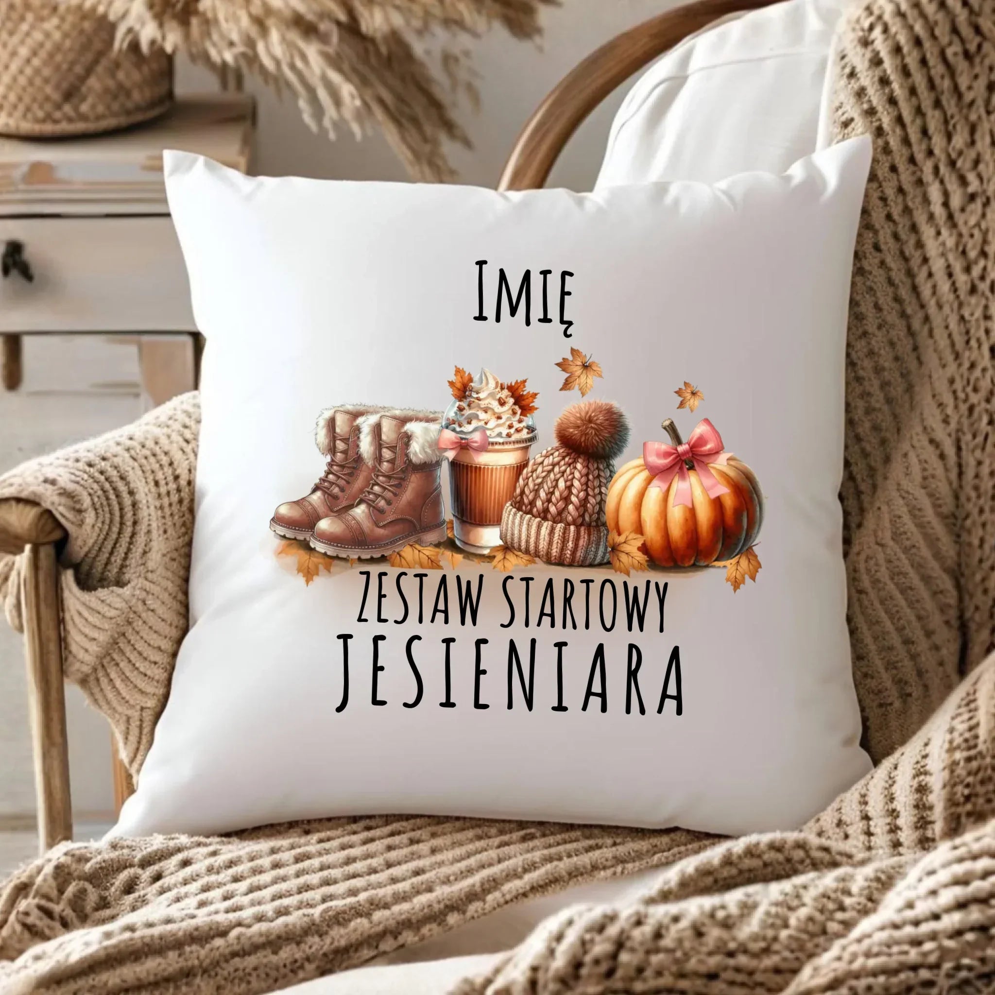 Poduszka jesieniara – Zestaw startowy - personalizowana JS05 - StoryCups.pl