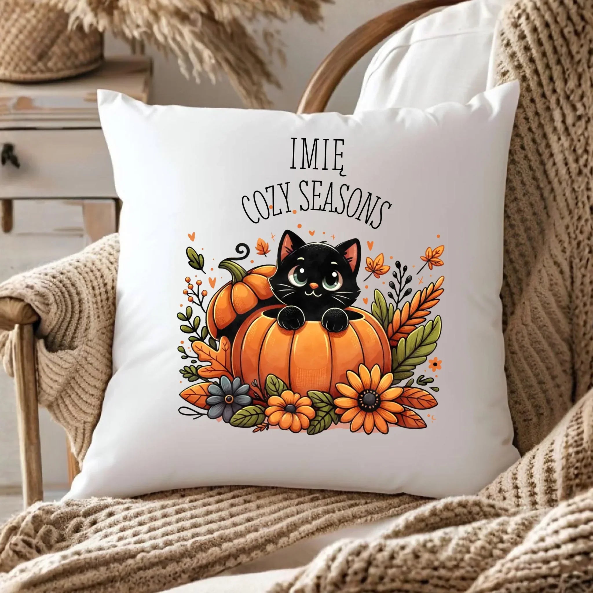 Poduszka jesieniara - Cozy Seasons - personalizowana JS01 - StoryCups.pl