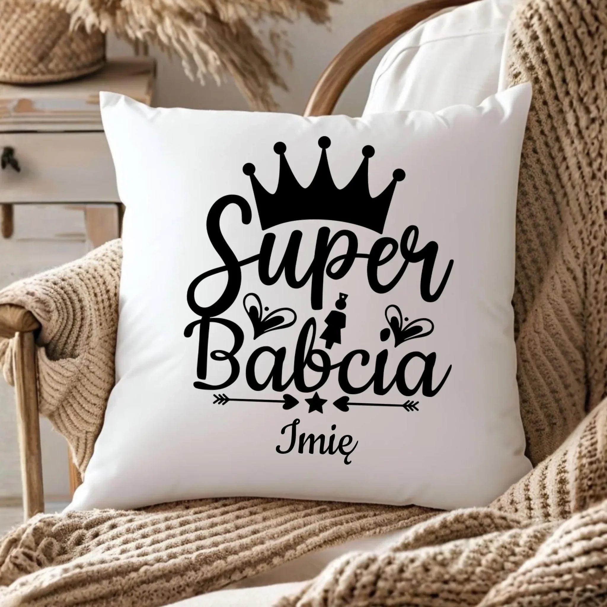 Poduszka dla babci - Super Babcia - personalizowana B03 - StoryCups.pl
