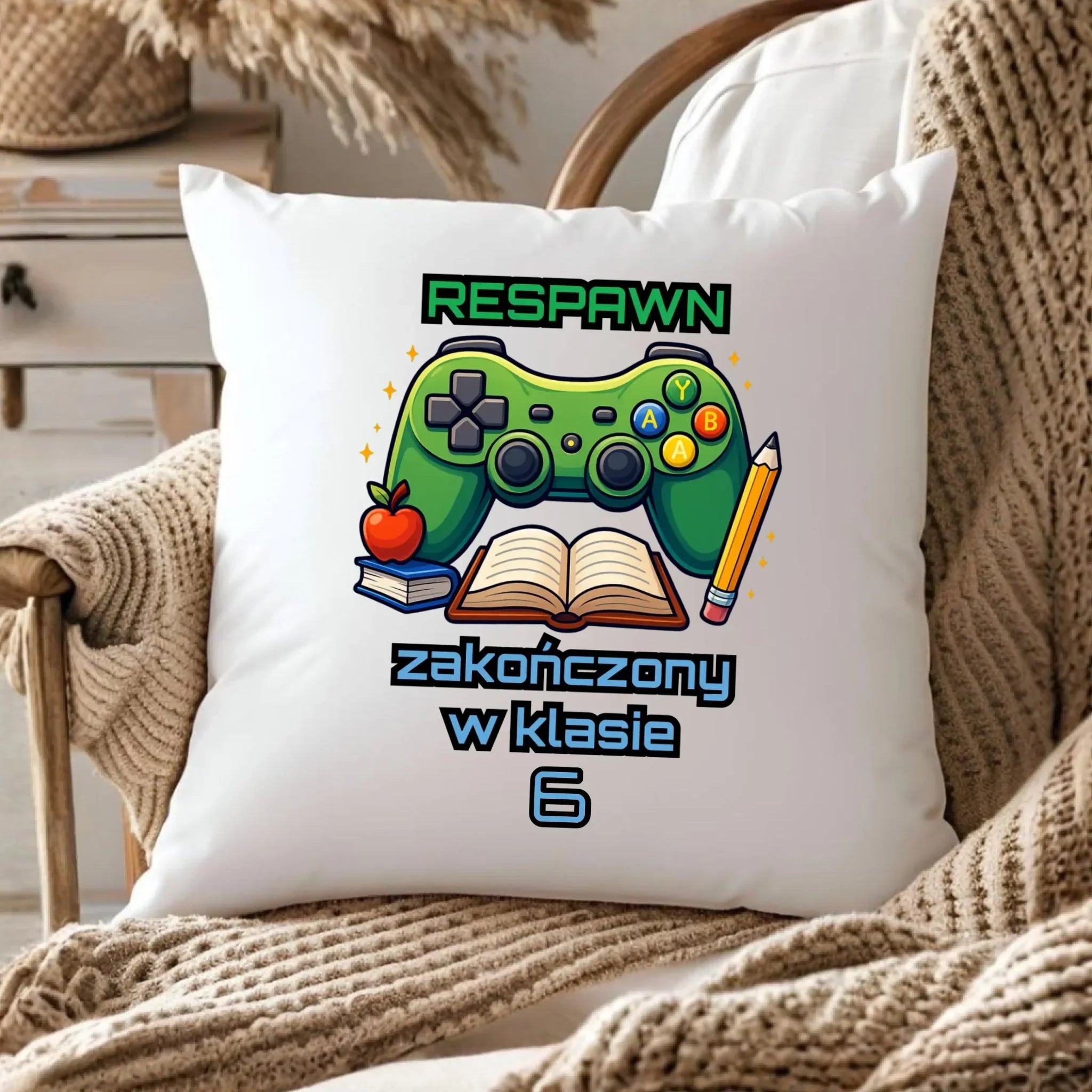 Poduszka szkolna - Respawn - gamer do szkoły - personalizowana SZ18 - StoryCups.pl