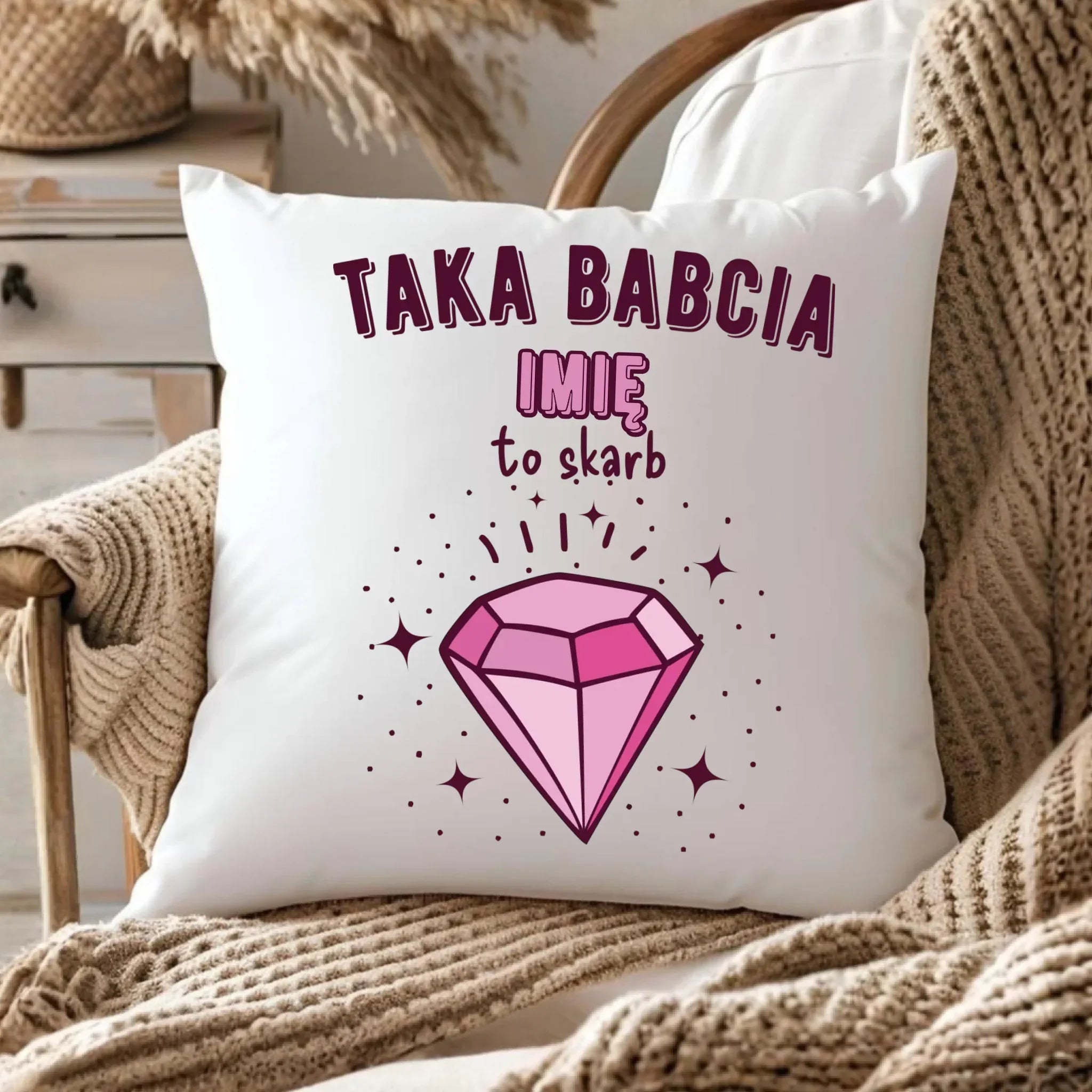 Poduszka dla babci - Taka Babcia to skarb - personalizowana B06 - StoryCups.pl