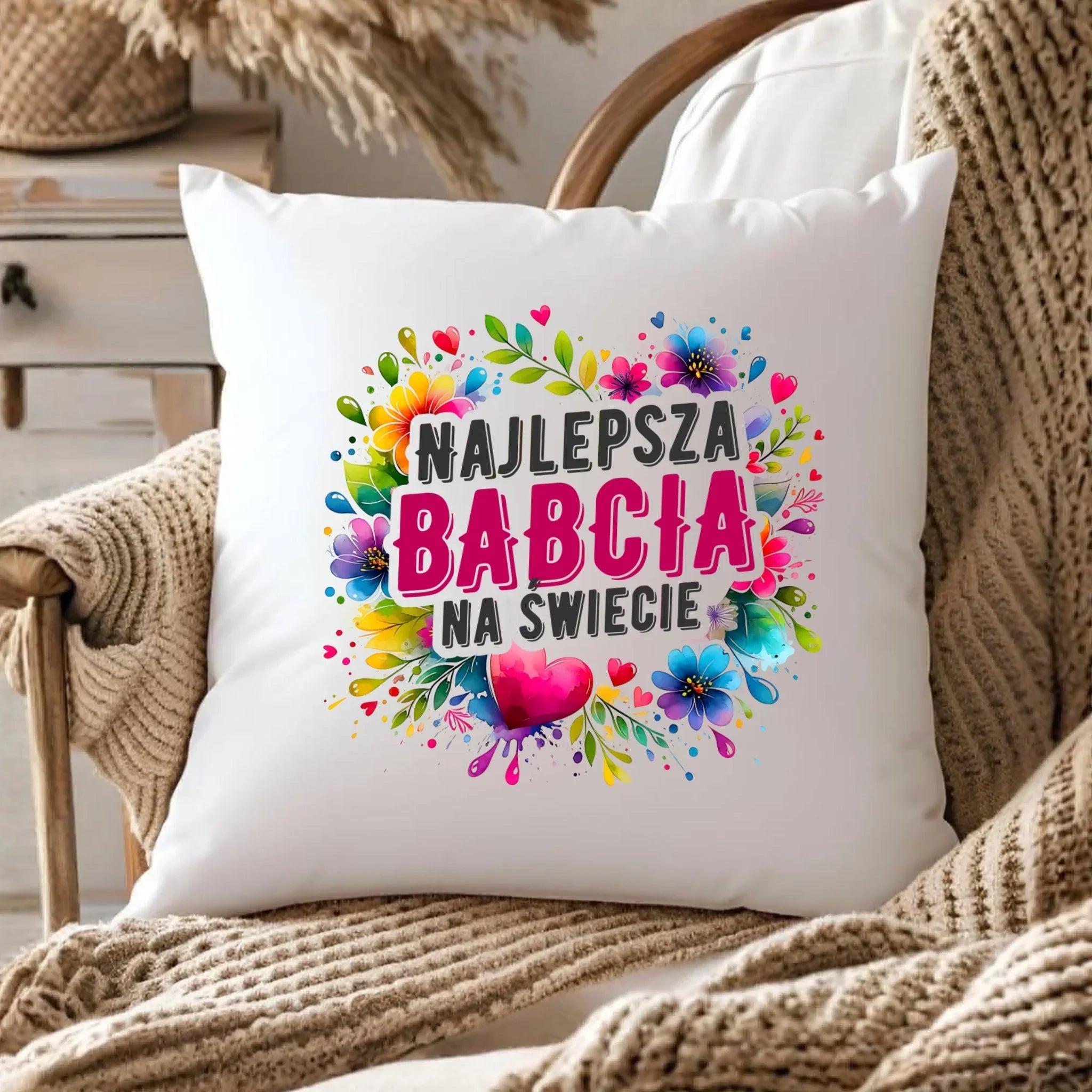 Poduszka dla babci - Najlepsza Babcia na świecie B07 - StoryCups.pl