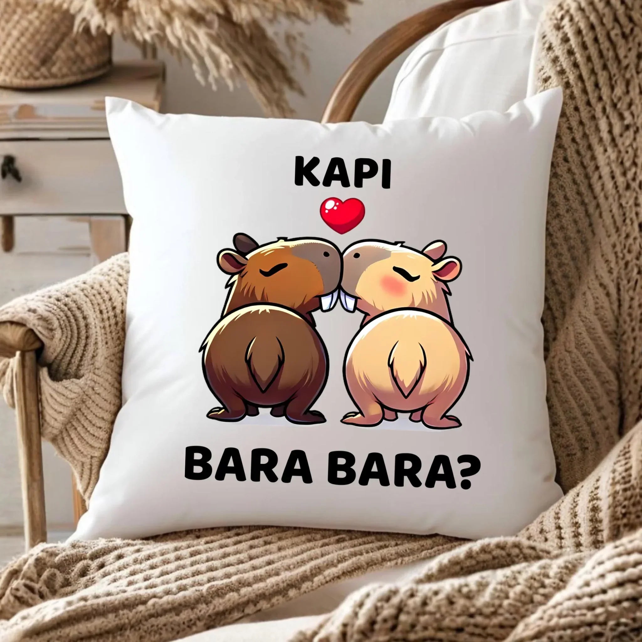 Poduszka dla par - Kapibara bara bara W86 - StoryCups.pl
