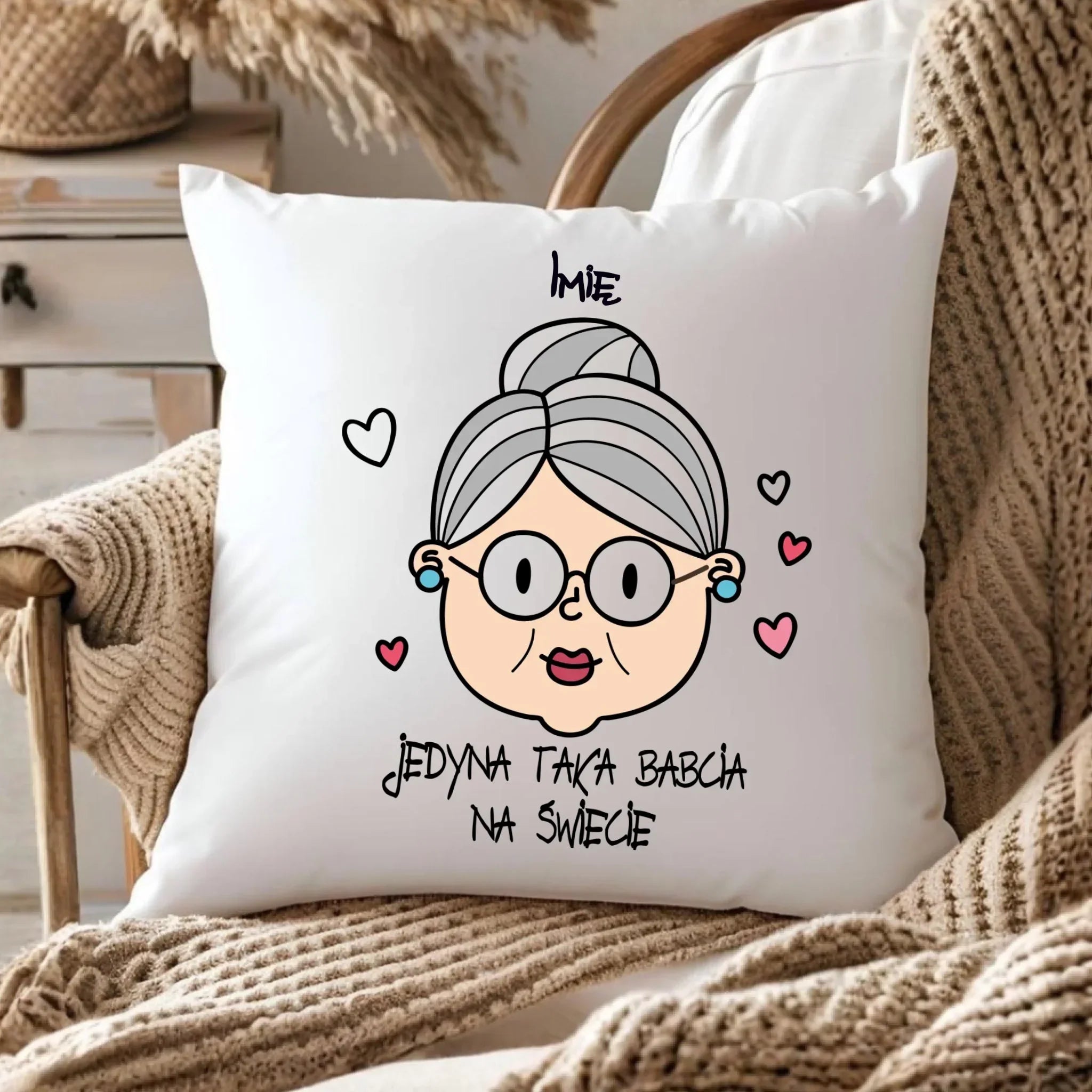Poduszka dla babci - Jedyna taka babcia na świecie - personalizowana B15 - StoryCups.pl