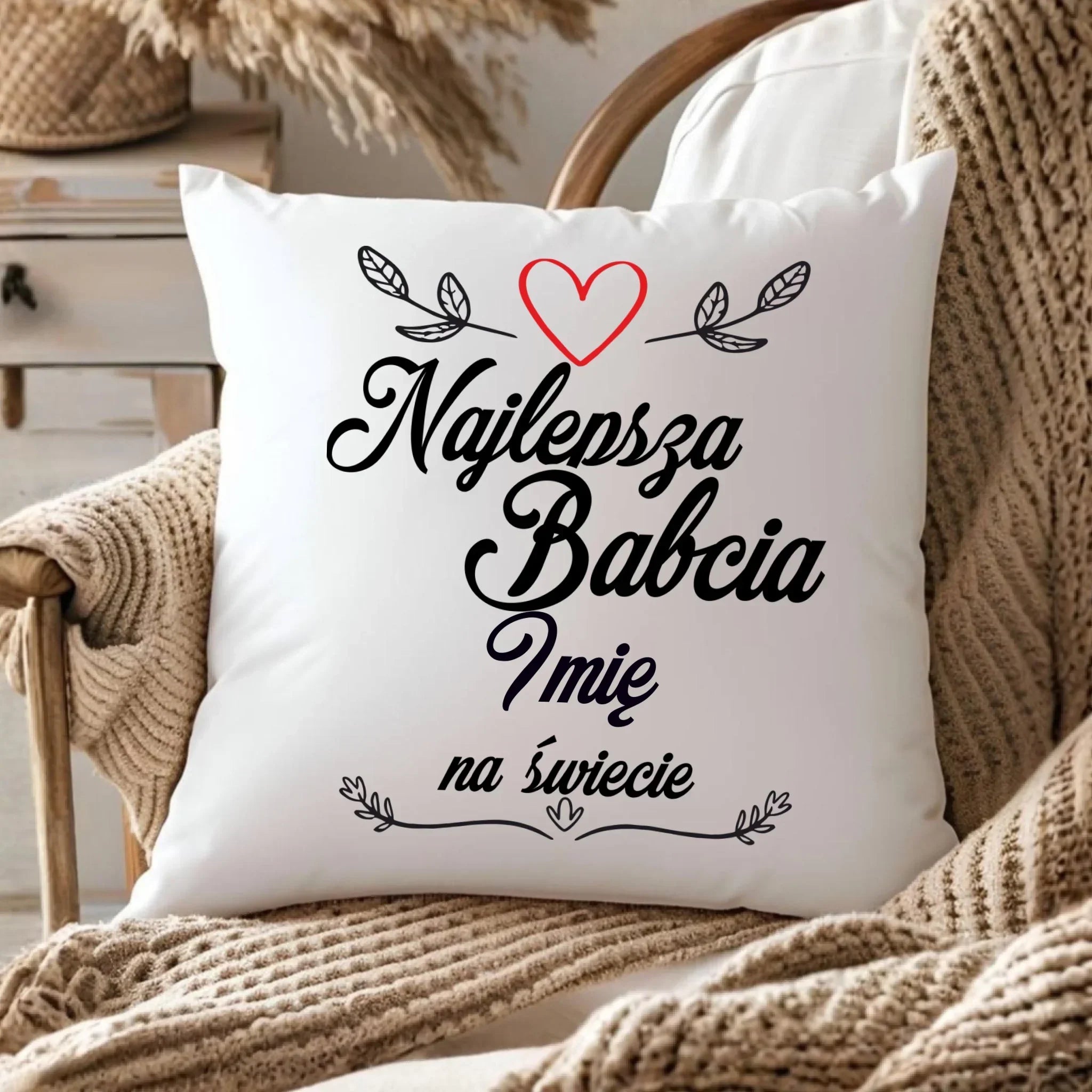 Poduszka dla babci - Najlepsza Babcia na Świecie - personalizowana B12 - StoryCups.pl