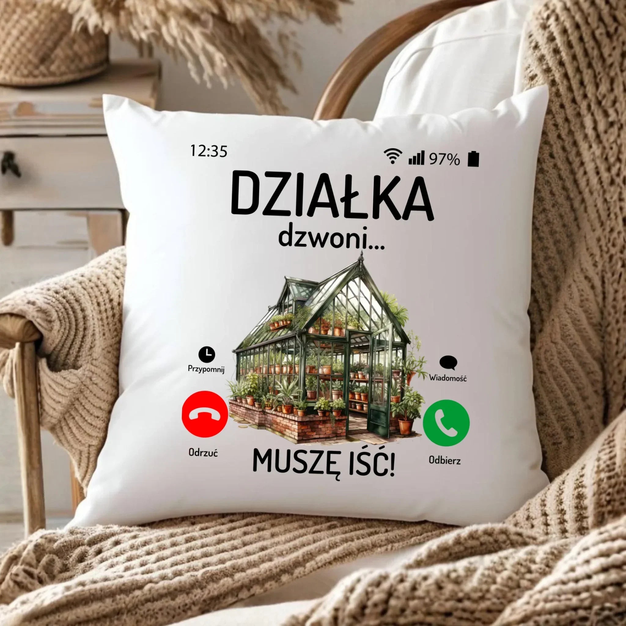 Poduszka dla babci - Działka dzwoni muszę iść B41 - StoryCups.pl