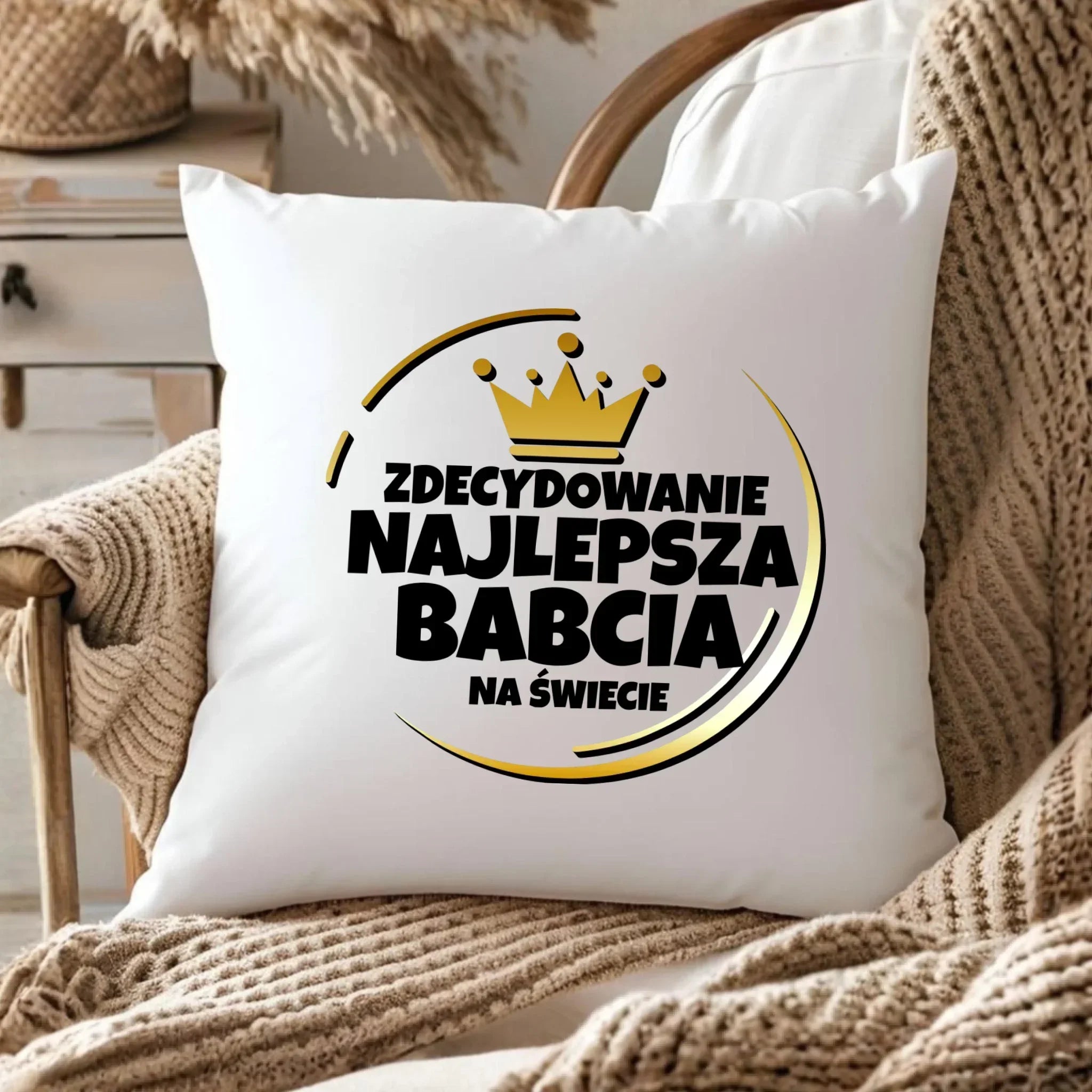 Poduszka dla babci - Zdecydowanie najlepsza babcia B32 - StoryCups.pl