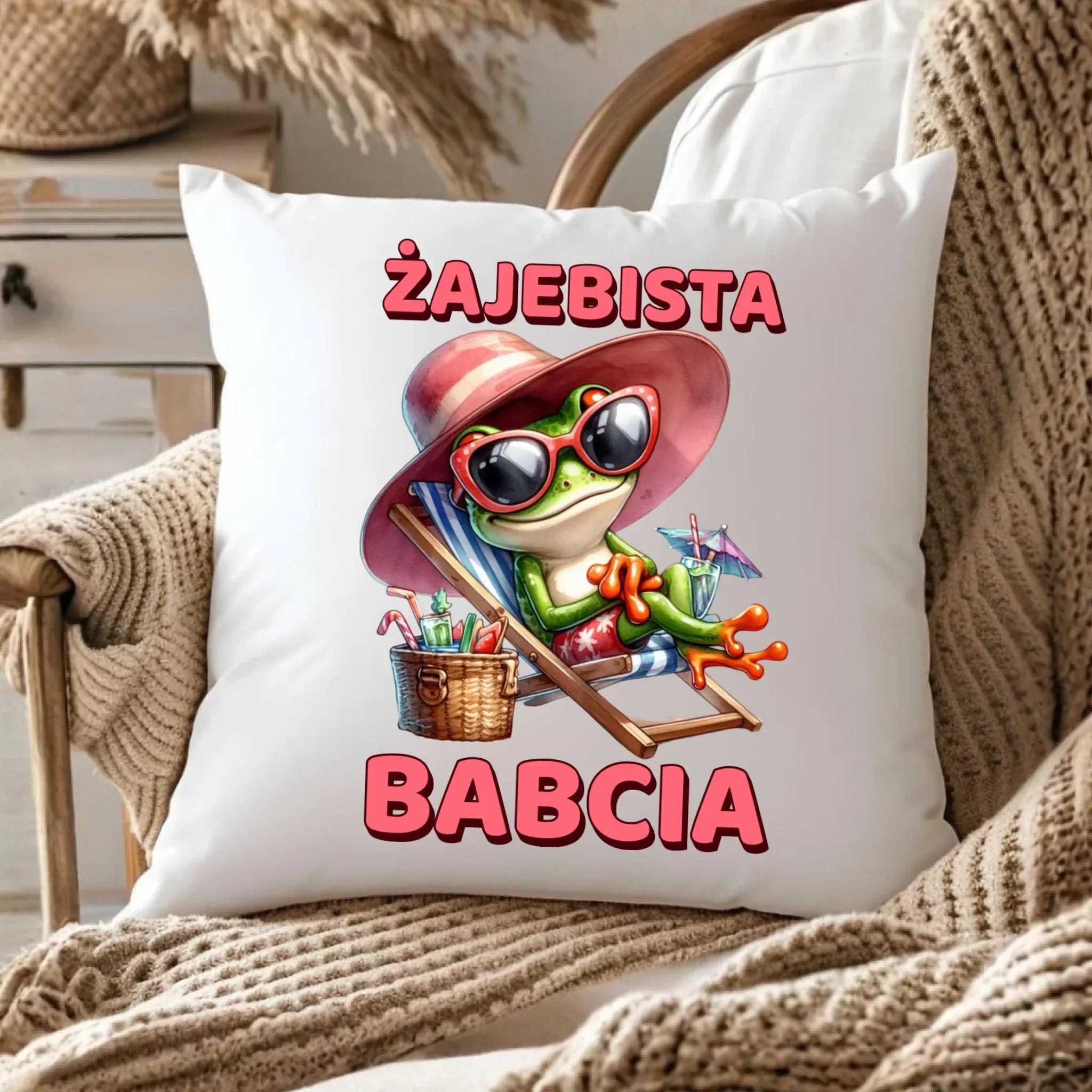 Poduszka dla babci - Żajebista Babcia Żaba B27 - StoryCups.pl