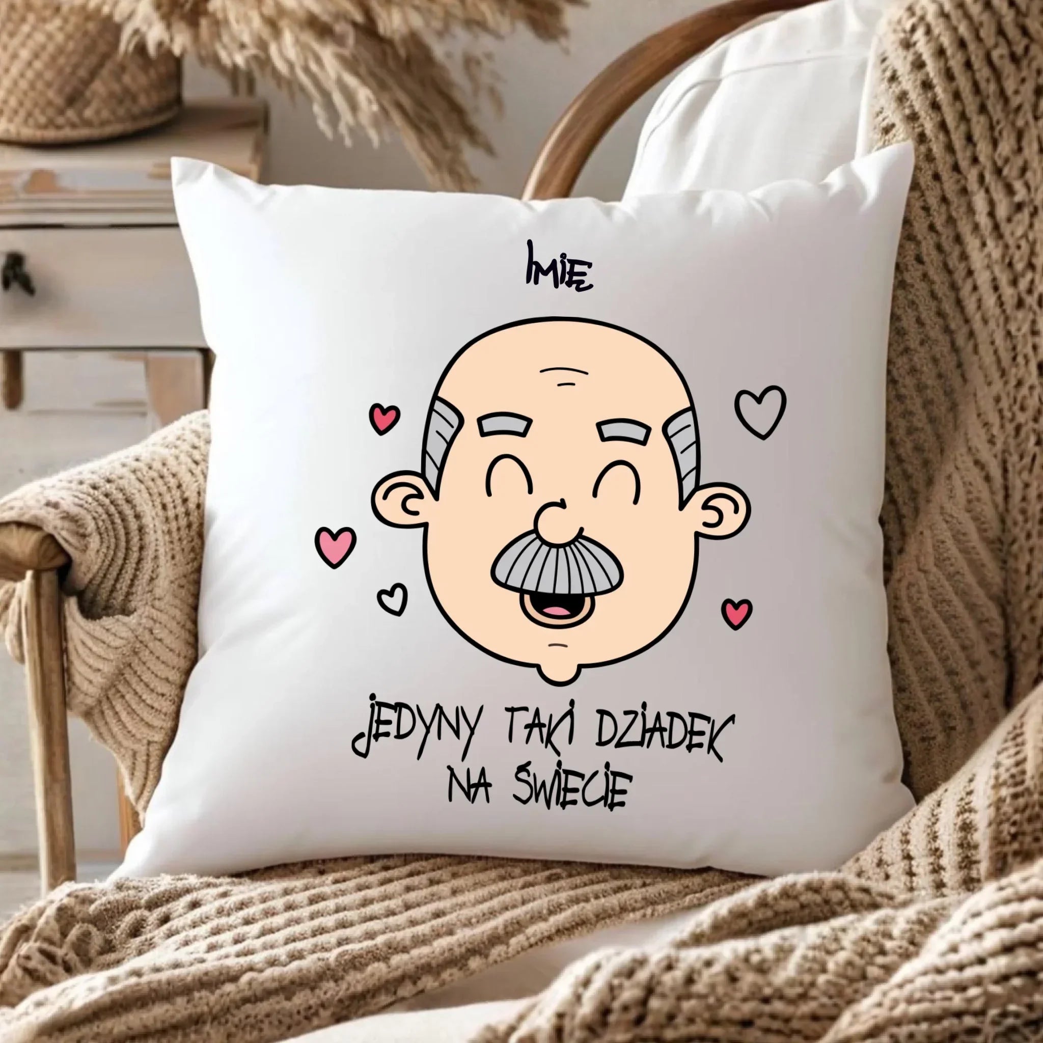 Poduszka dla dziadka - Jedyny taki dziadek na świecie - personalizowana D15 - StoryCups.pl