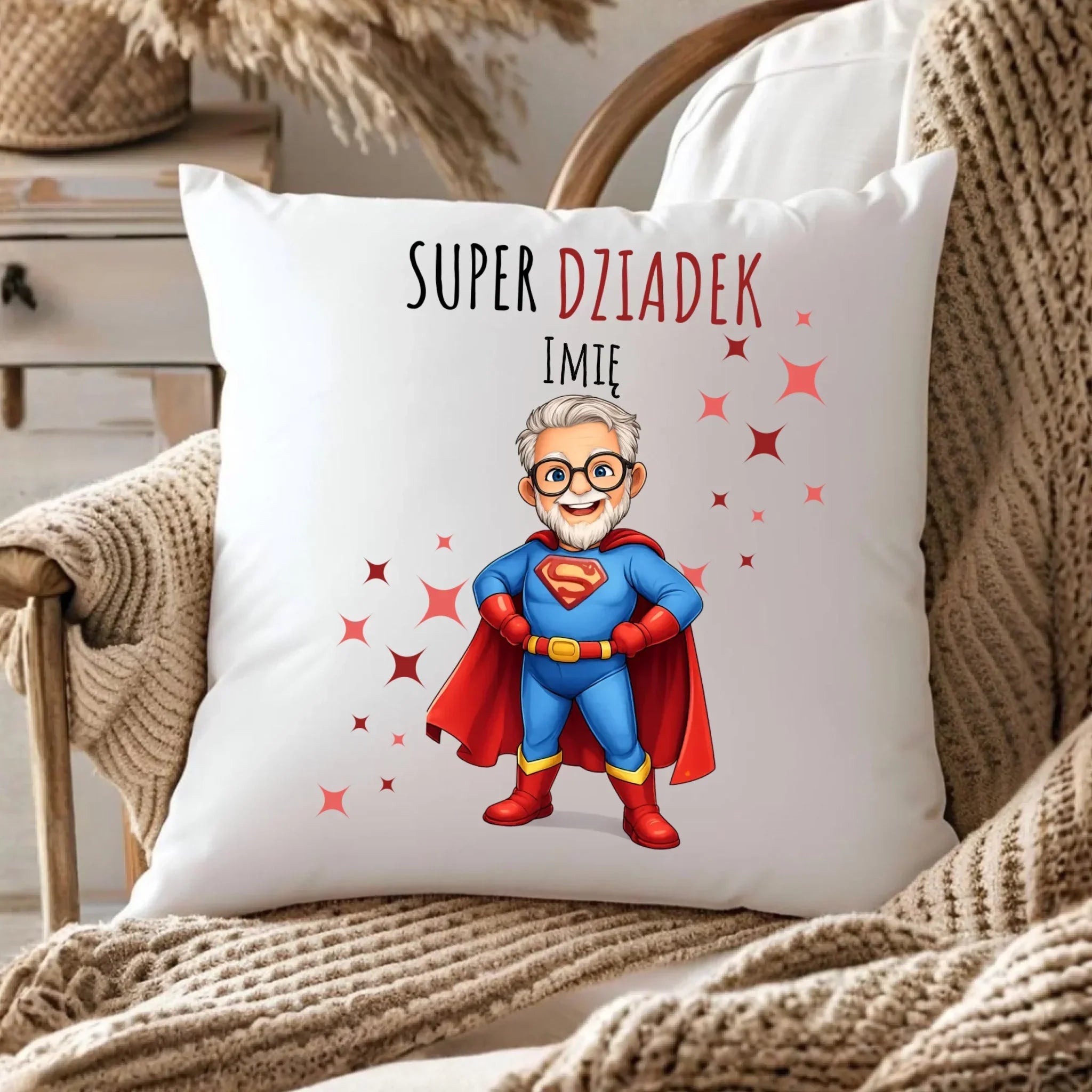 Poduszka dla dziadka - Super Dziadek - personalizowana D02 - StoryCups.pl