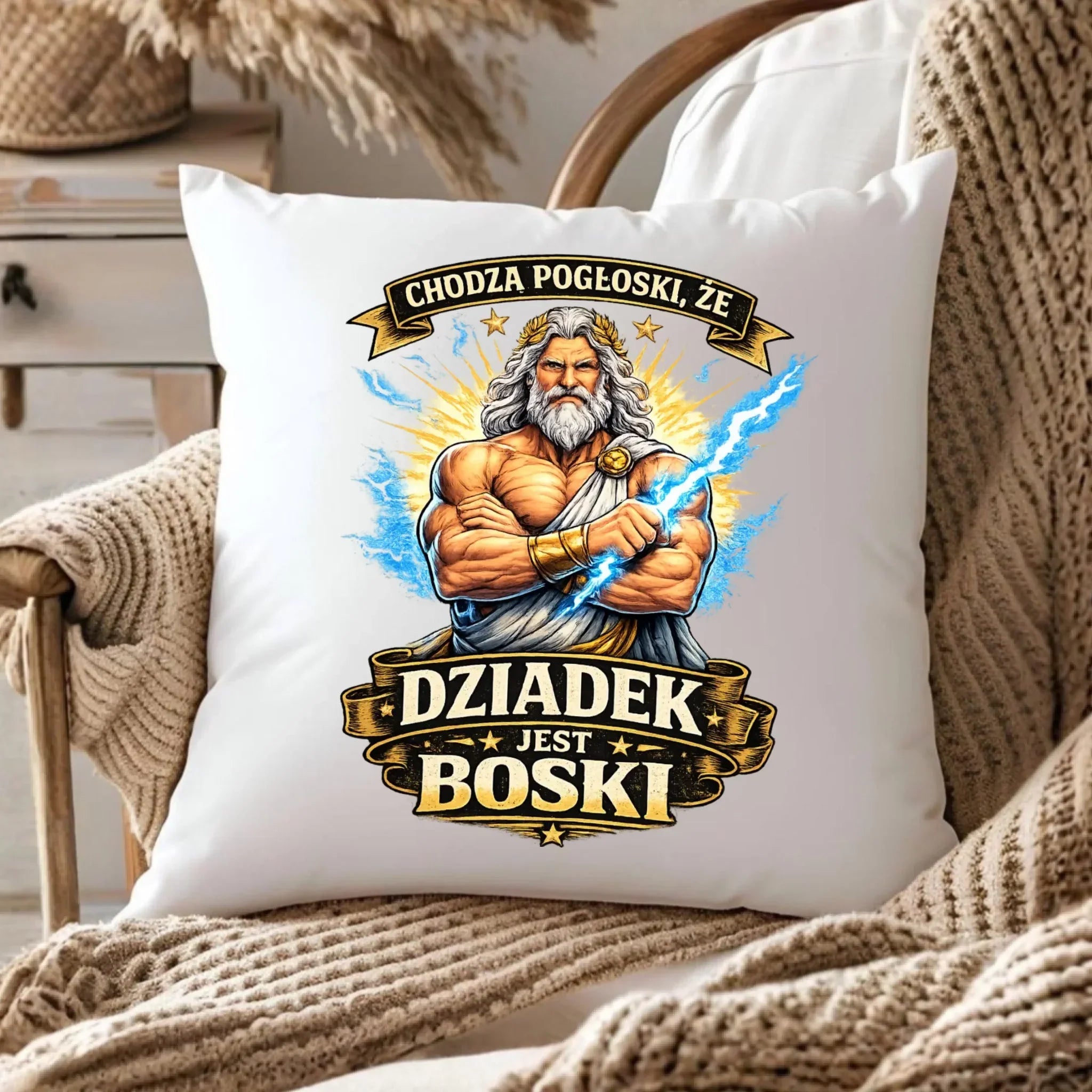 Poduszka dla dziadka - Chodzą pogłoski, że dziadek jest boski D16 - StoryCups.pl