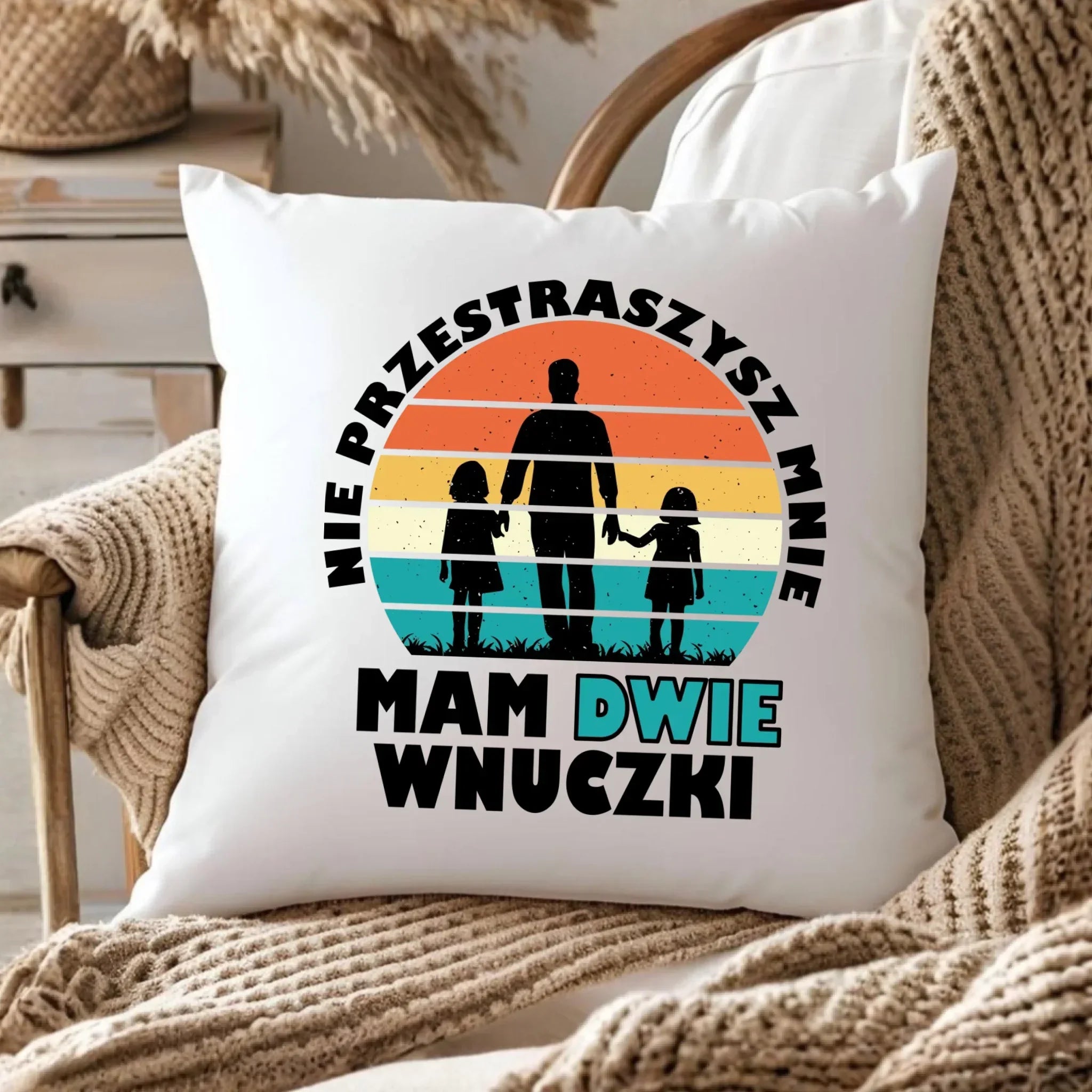 Poduszka dla dziadka - Nie przestraszysz mnie mam dwie wnuczki D41 - StoryCups.pl