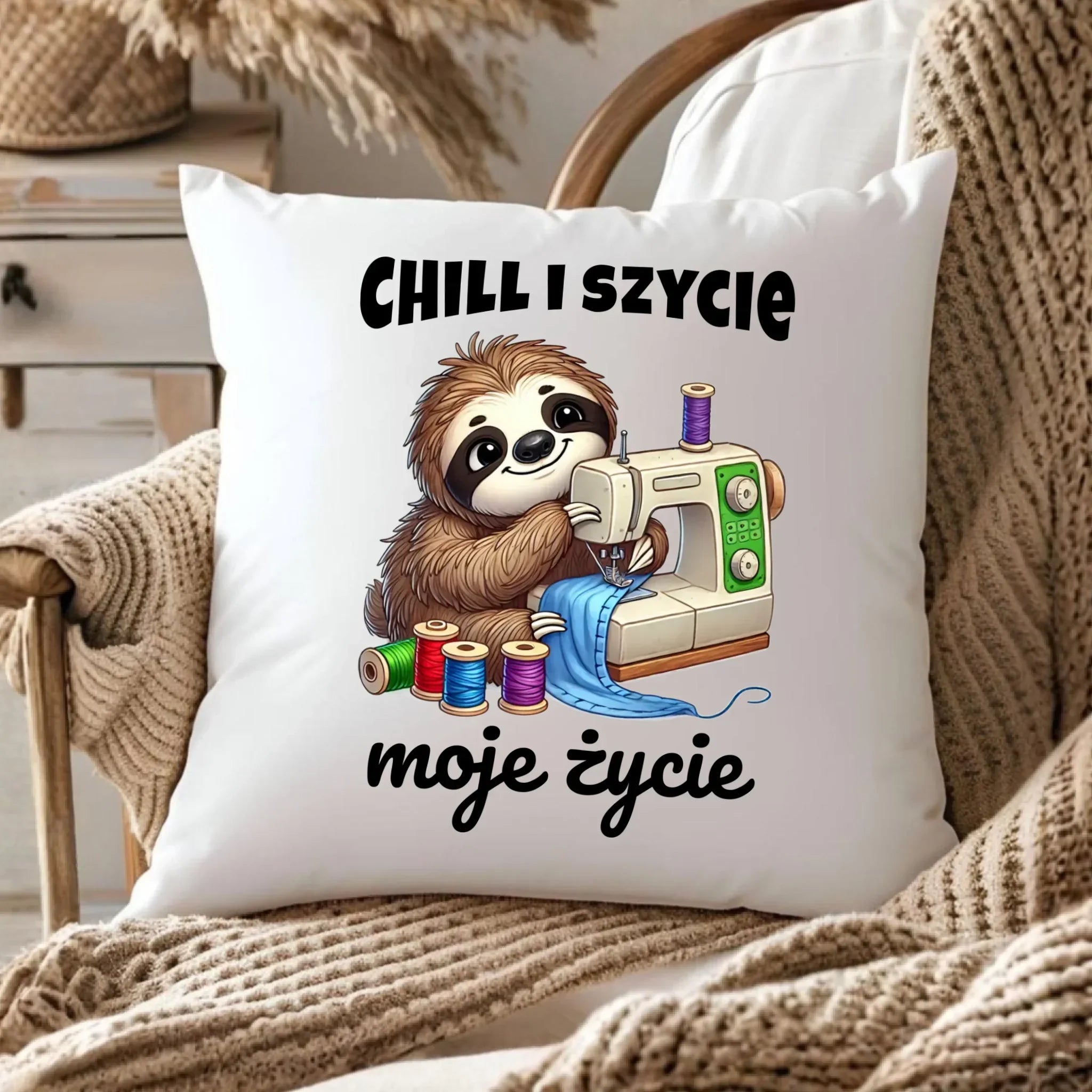 Poduszka szyciowa dla krawcowej - Chill i szycie moje życie HS17 - StoryCups.pl