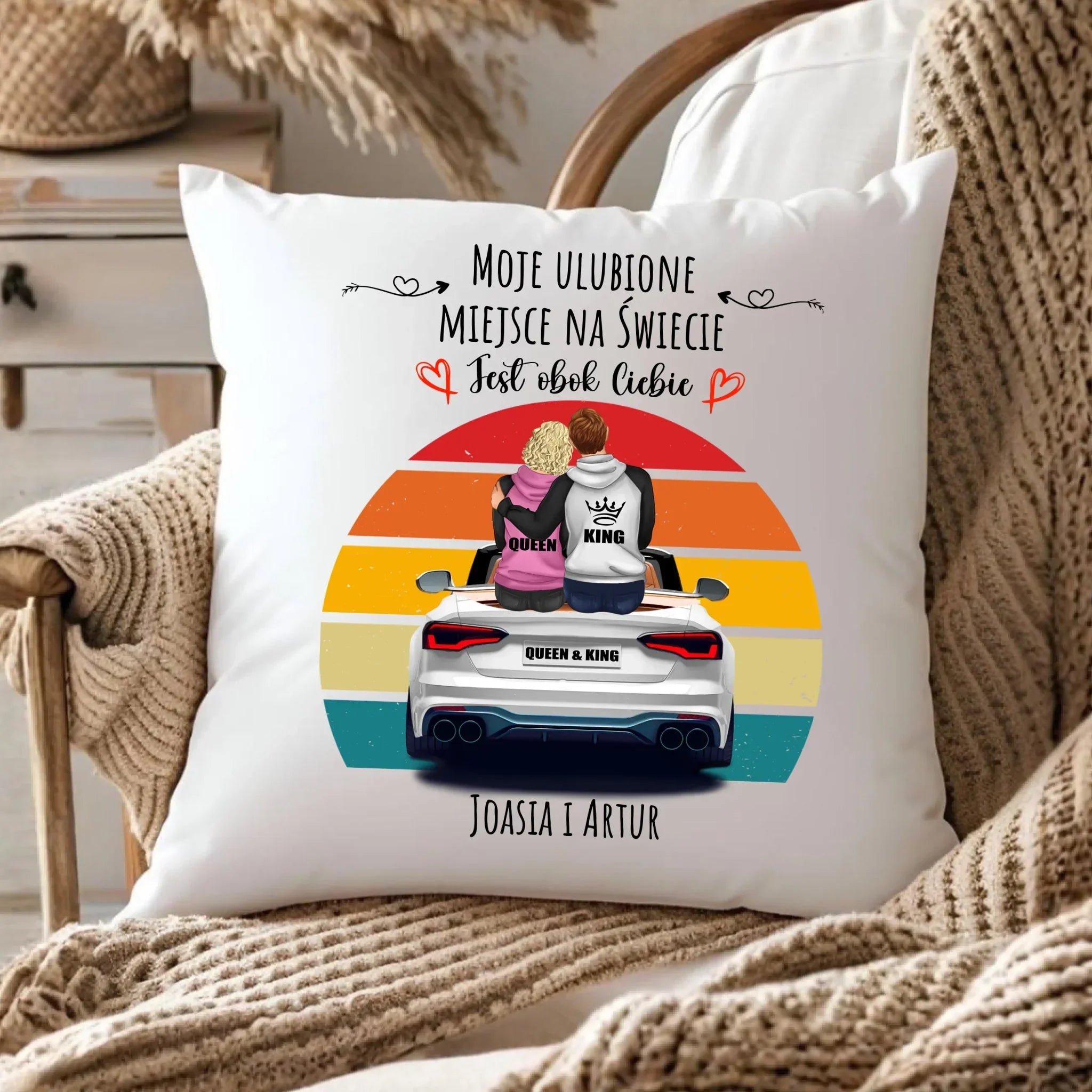 Poduszka dla par - Moje ulubione miejsce - personalizowana W06 - StoryCups.pl