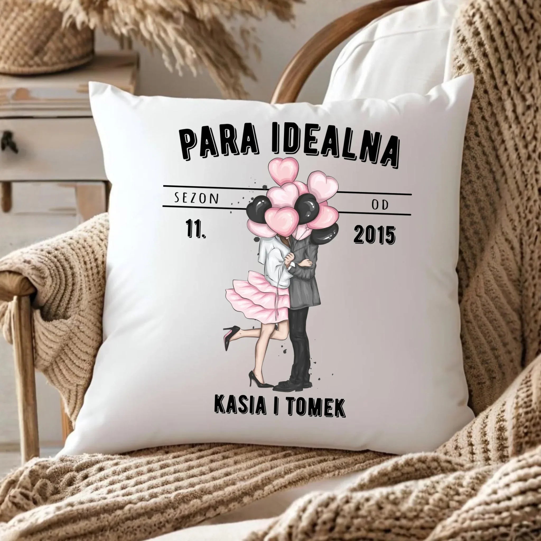 Poduszka dla par na rocznicę - Para idealna - personalizowana W11 - StoryCups.pl