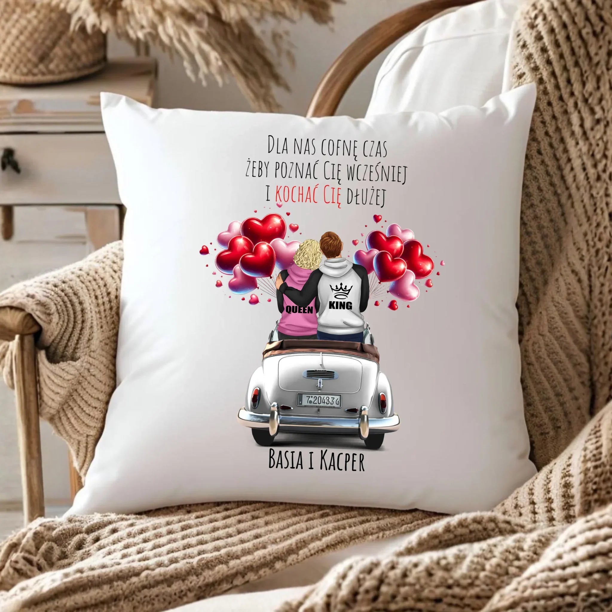 Poduszka dla par - Dla nas cofnę czas - personalizowana W08 - StoryCups.pl