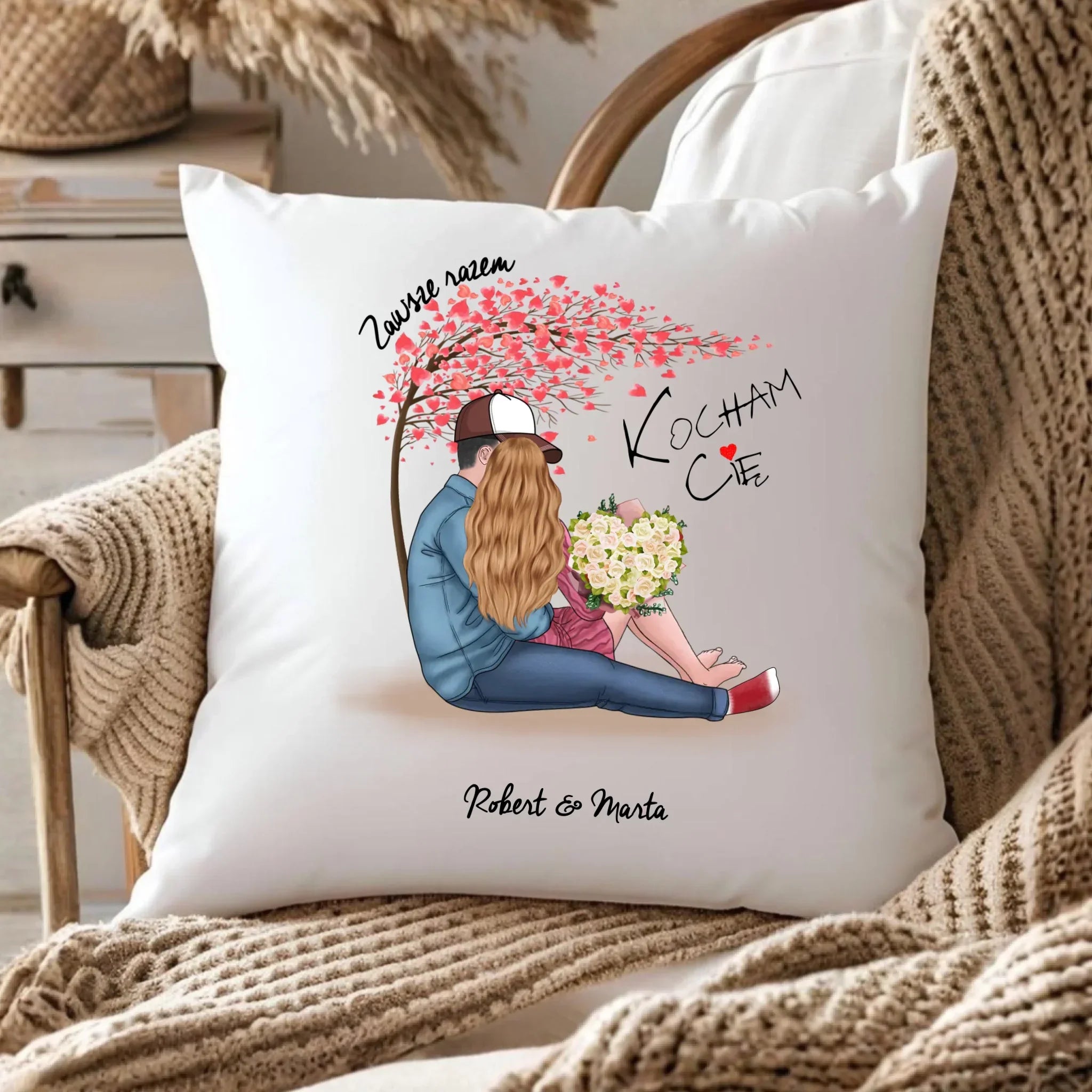 Poduszka dla par - Zawsze razem - personalizowana W04 - StoryCups.pl