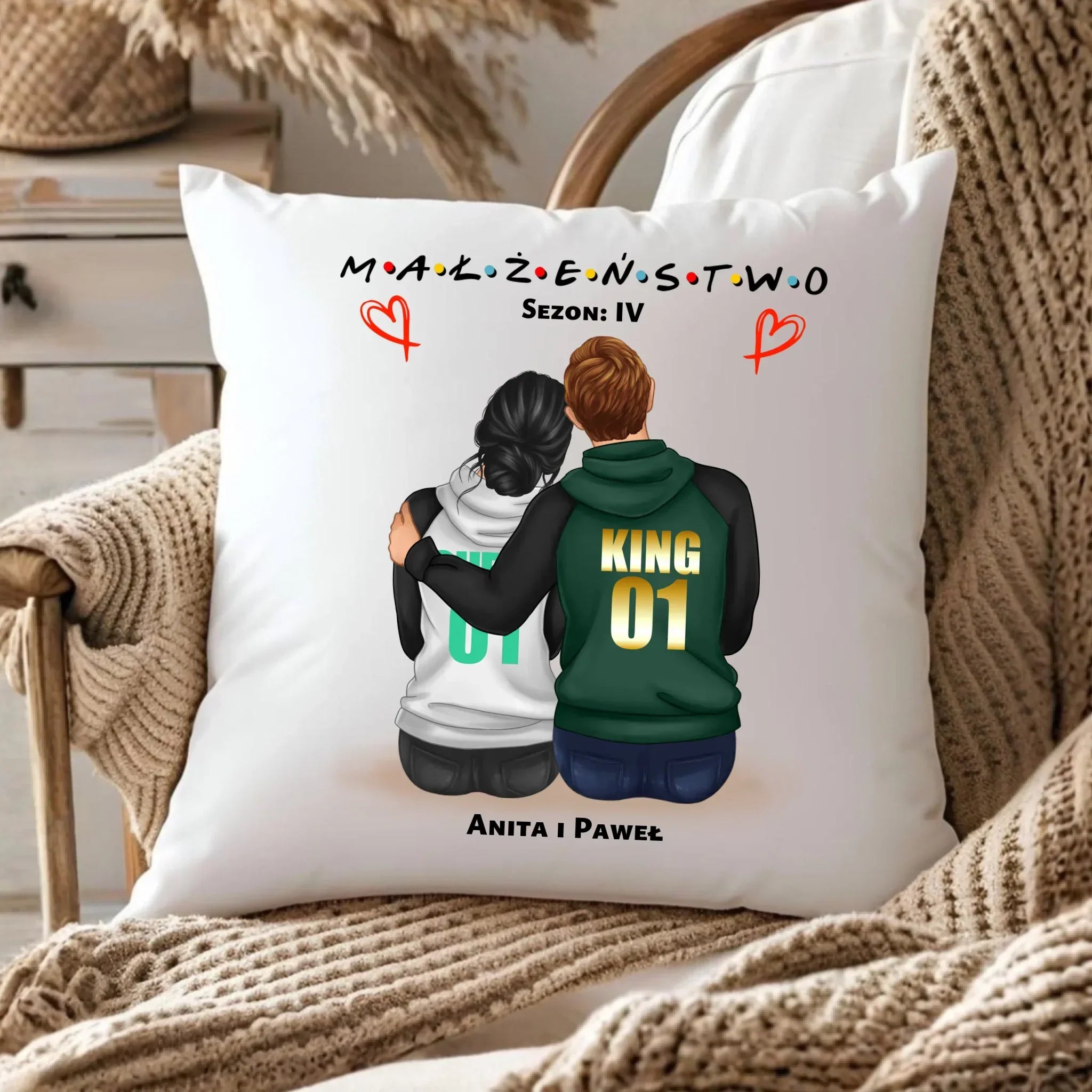 Poduszka dla par - Małżeństwo Sezon - personalizowana W05 - StoryCups.pl