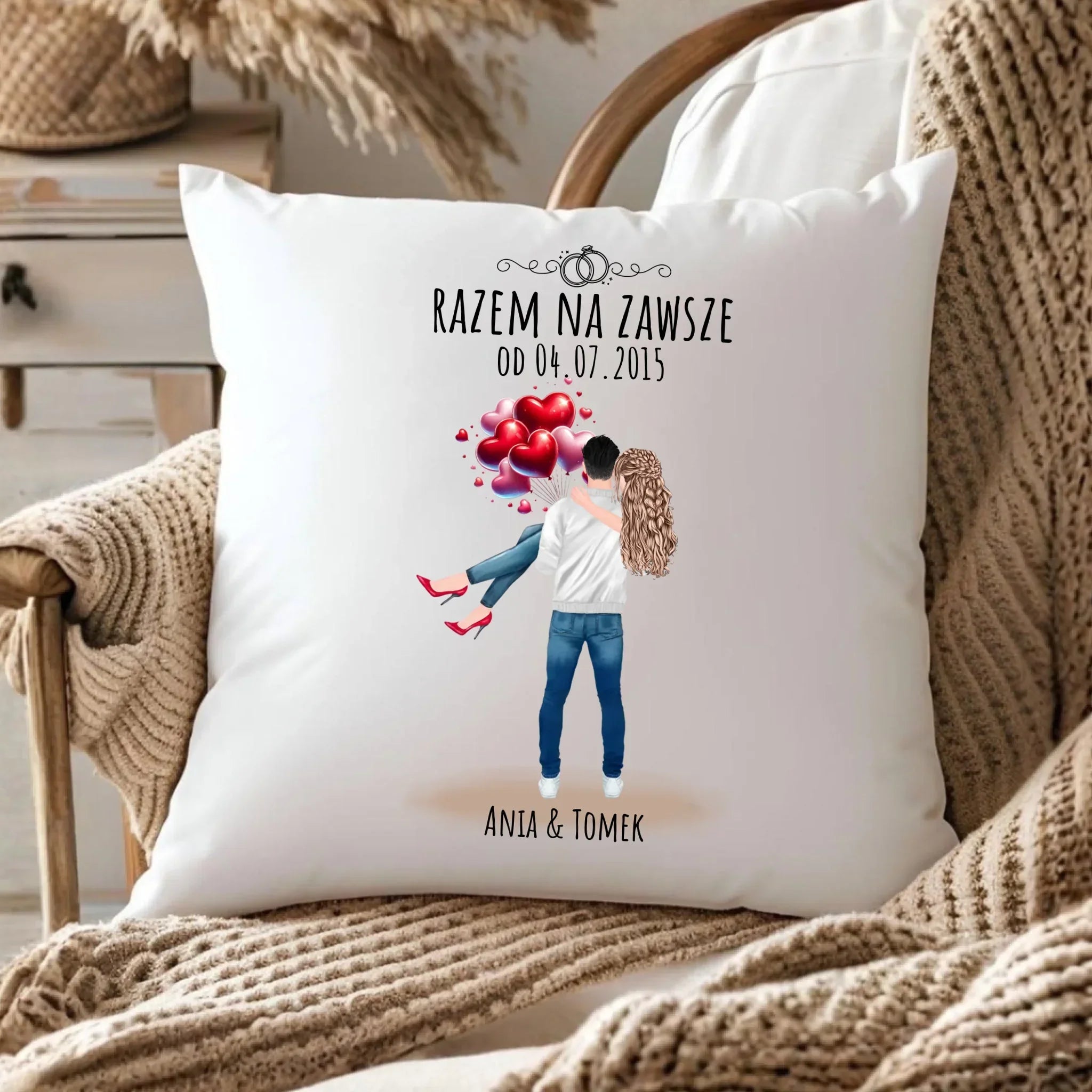 Poduszka dla par na rocznicę - Razem na zawsze - personalizowana W14 - StoryCups.pl