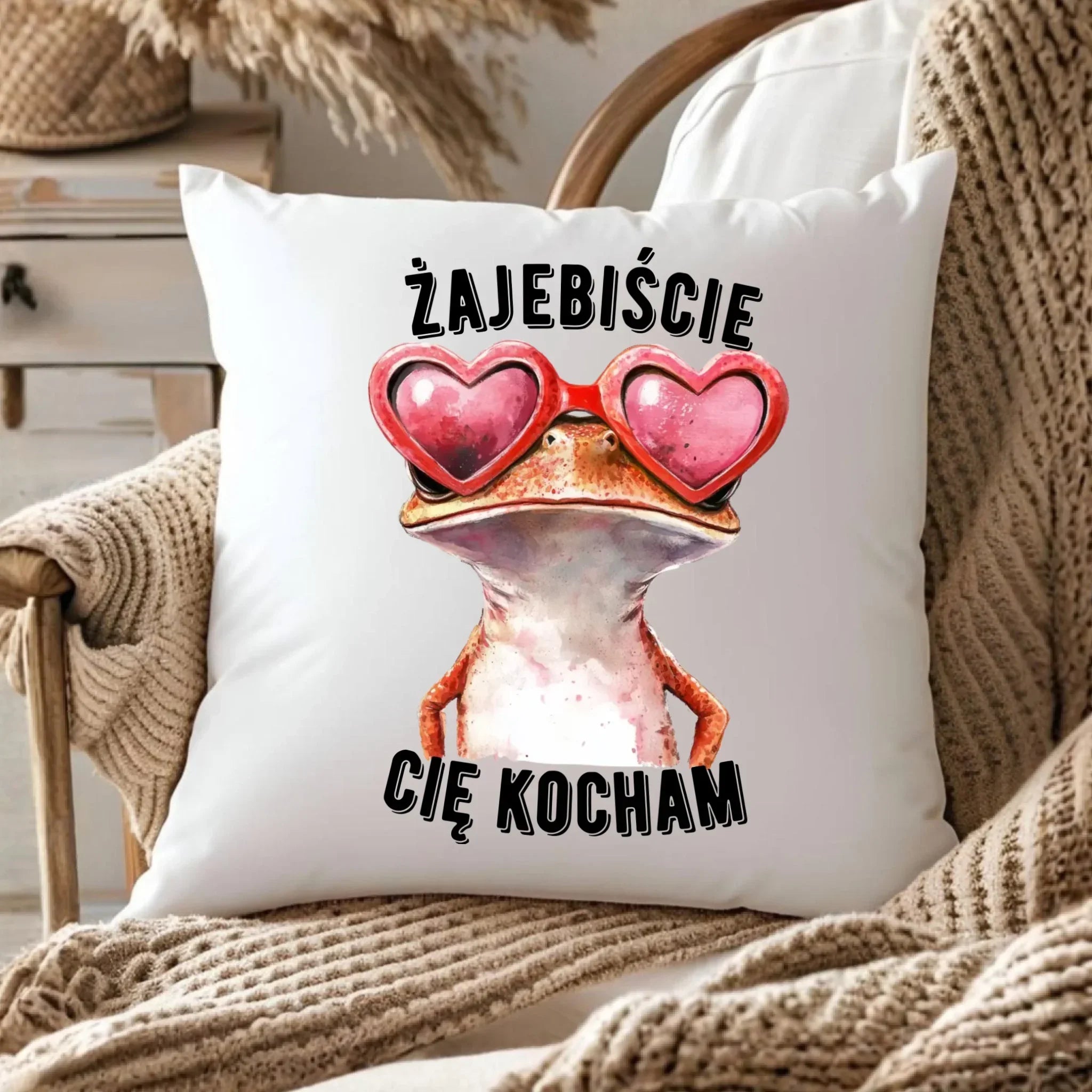 Poduszka dla par - Żajebiście Cię Kocham Żaba W17 - StoryCups.pl