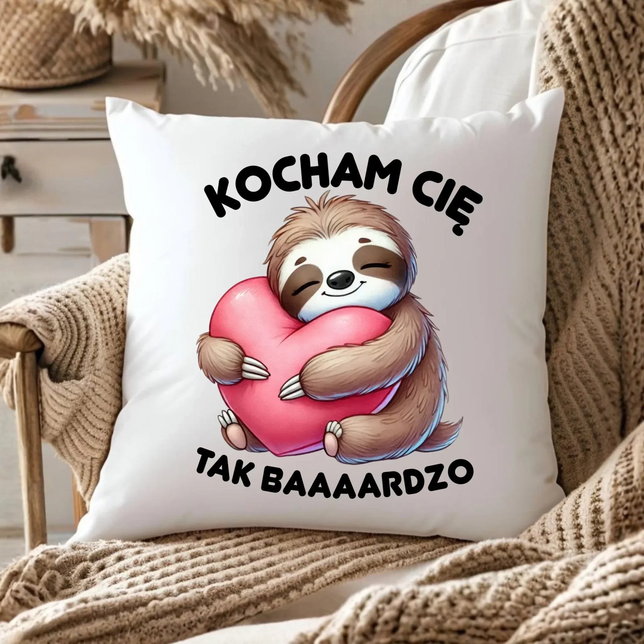 Poduszka dla - Leniwiec Kocham Cię tak baaaardzo W16 - StoryCups.pl