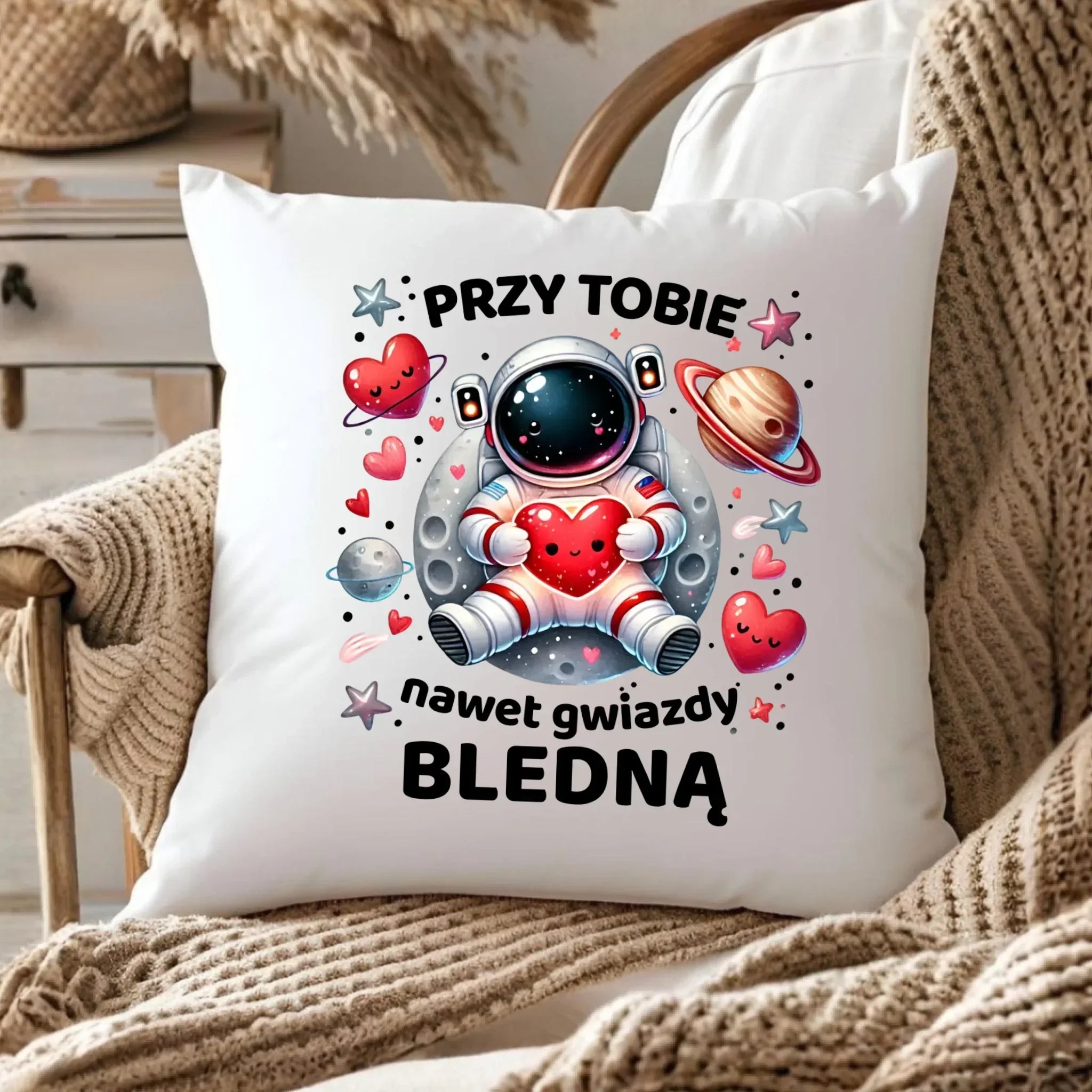 Poduszka dla par - Przy Tobie nawet gwiazdy bledną W57 - StoryCups.pl